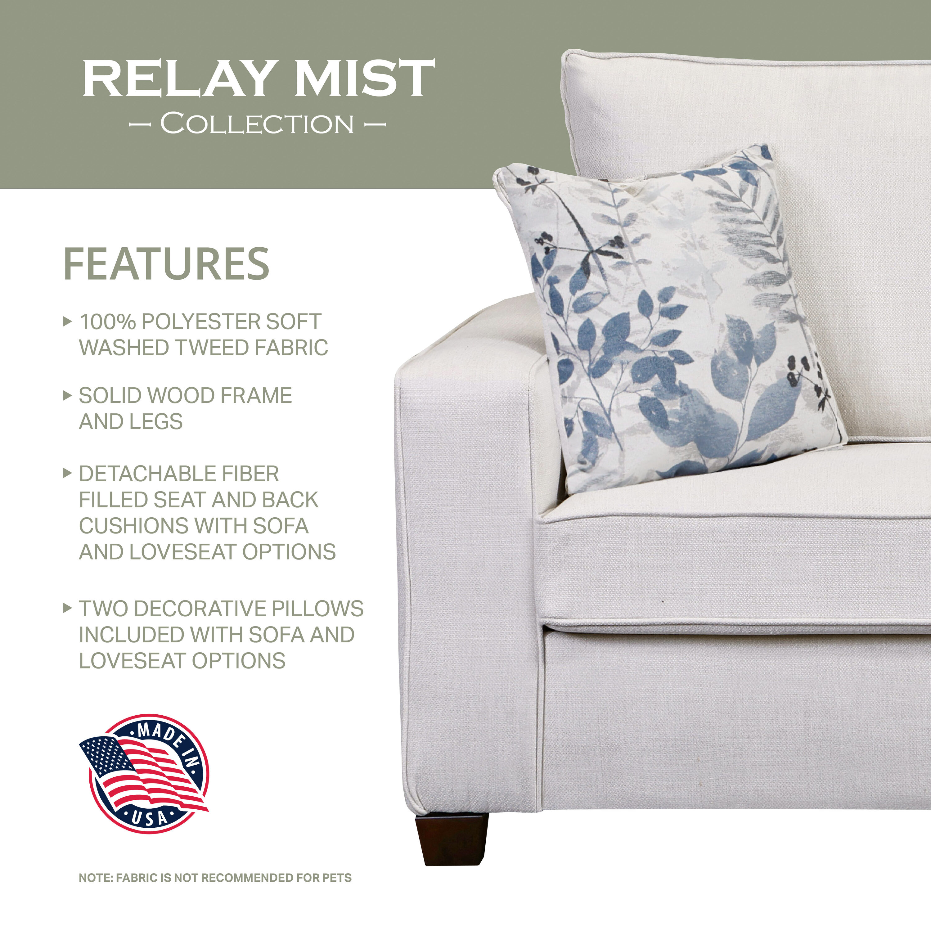Mist White Microfiber Upholstered Chair with Wood Frame