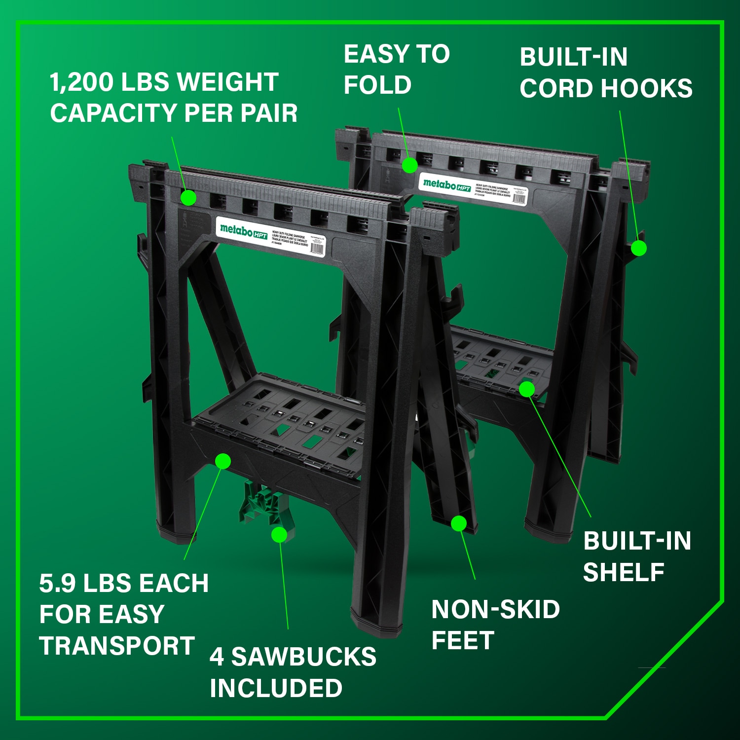 Metabo HPT 115445 Saw-Horses - View #4