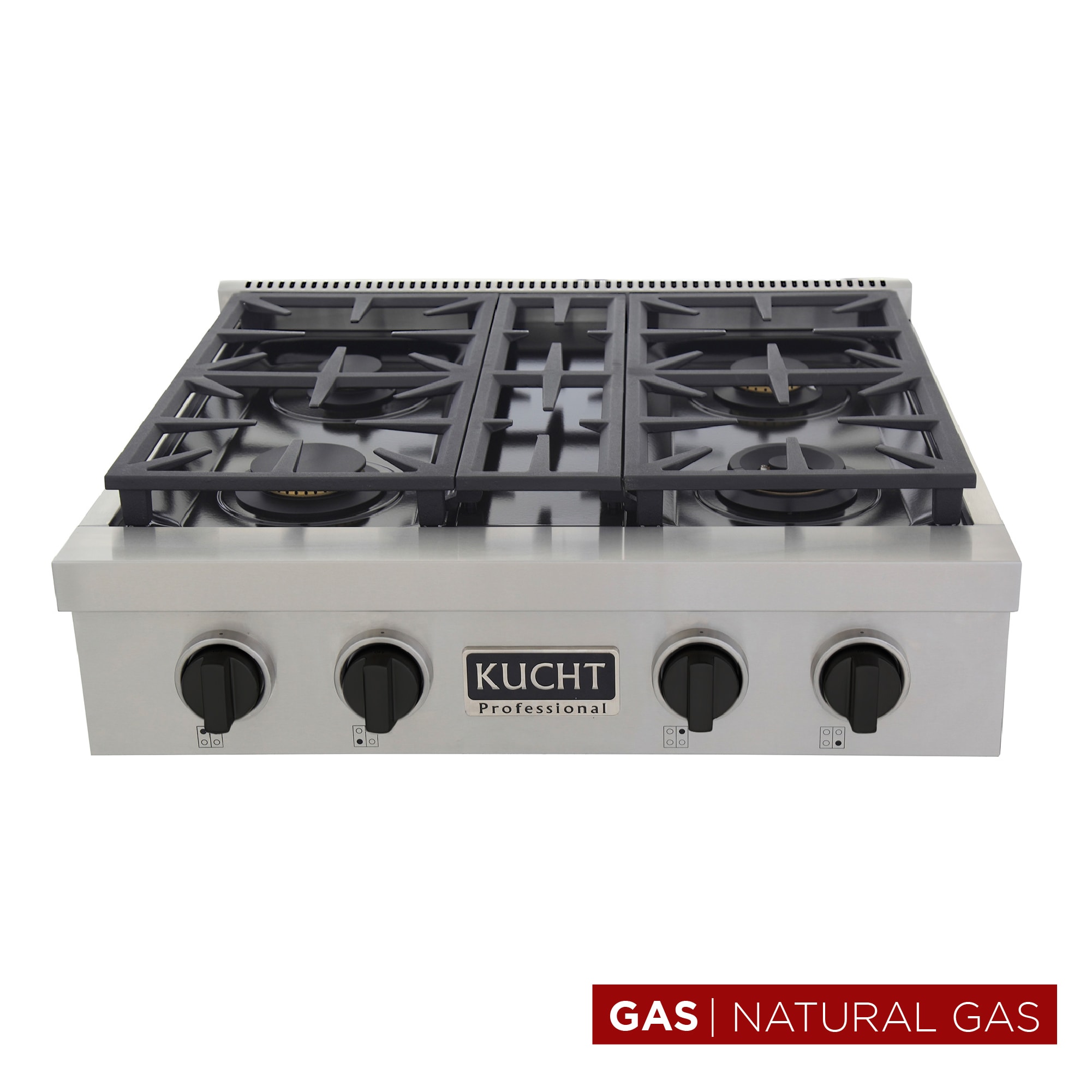 Kucht KFX309T-K 30-in 4 burners Stainless steel Gas Cooktop