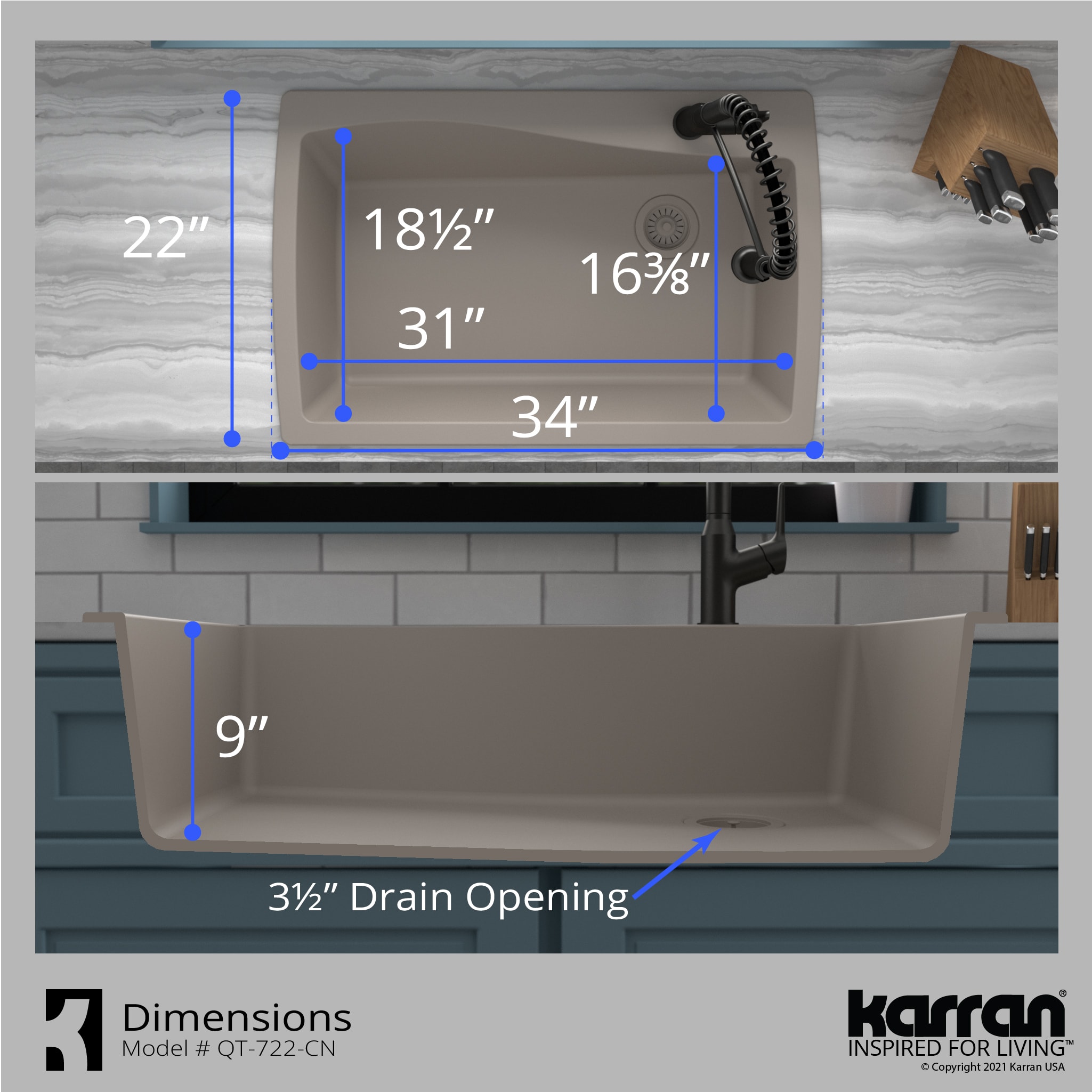 Karran QT-722-CN-PK1 Kitchen-Sinks - View #9