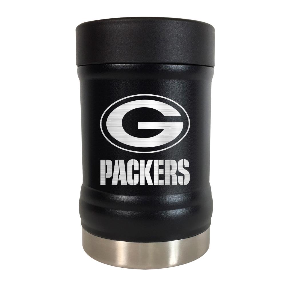 GREAT AMERICAN Green Bay Packers Stainless Steel Black Bottle/Can Holder at