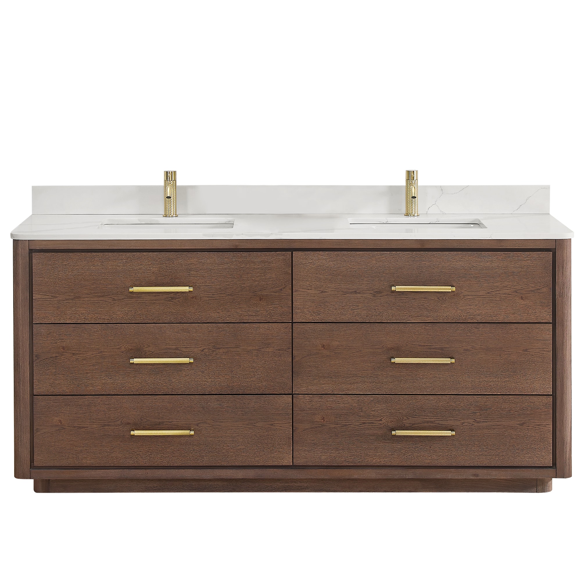 Vinnova Porto 72 In. Free-standing Double Bath Vanity In Aged Natural 