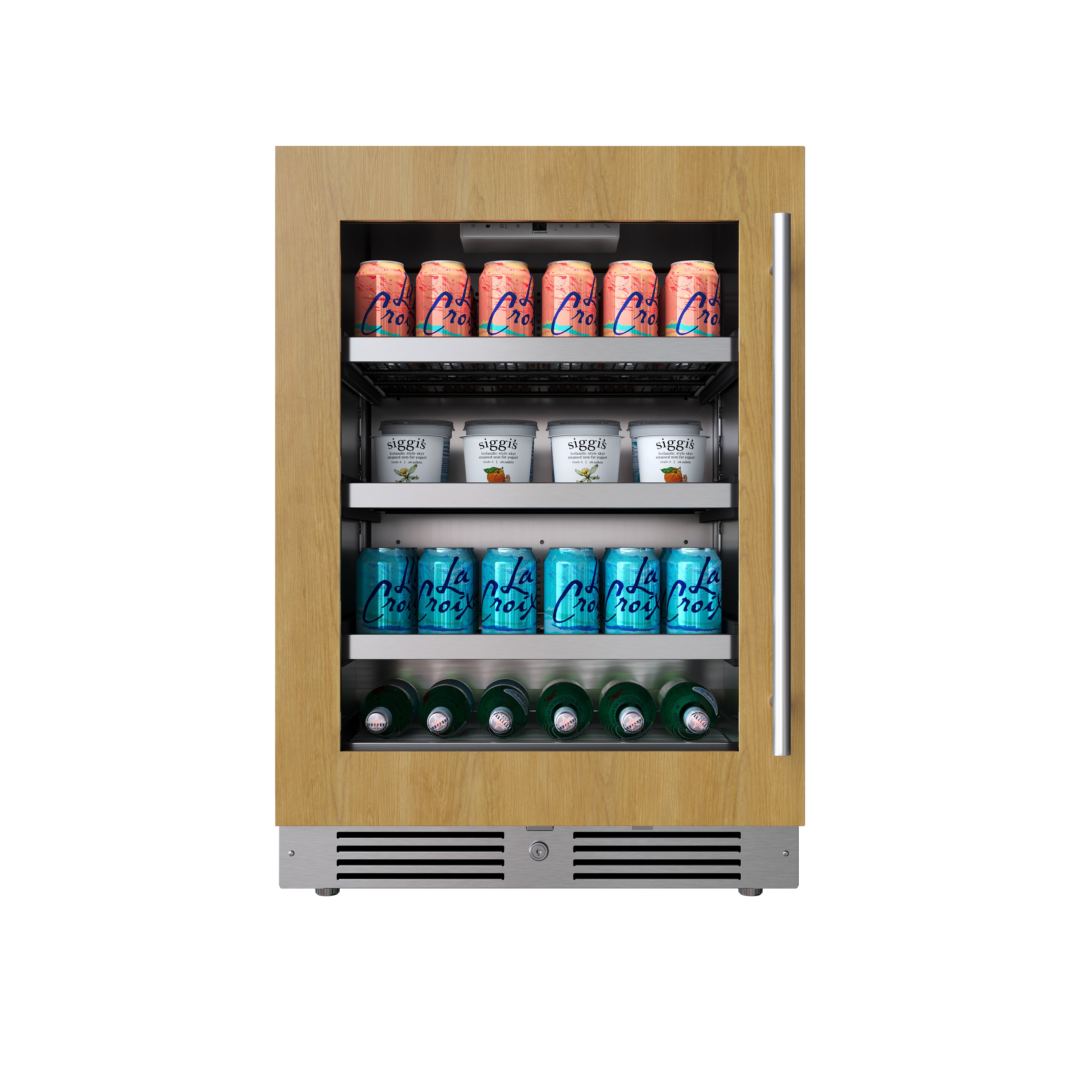 Landmark L3124UI1BPRGLH 24-Inches W 154 -Can Capacity Panel Ready Built-in Indoor Beverage Refrigerator with Glass Door