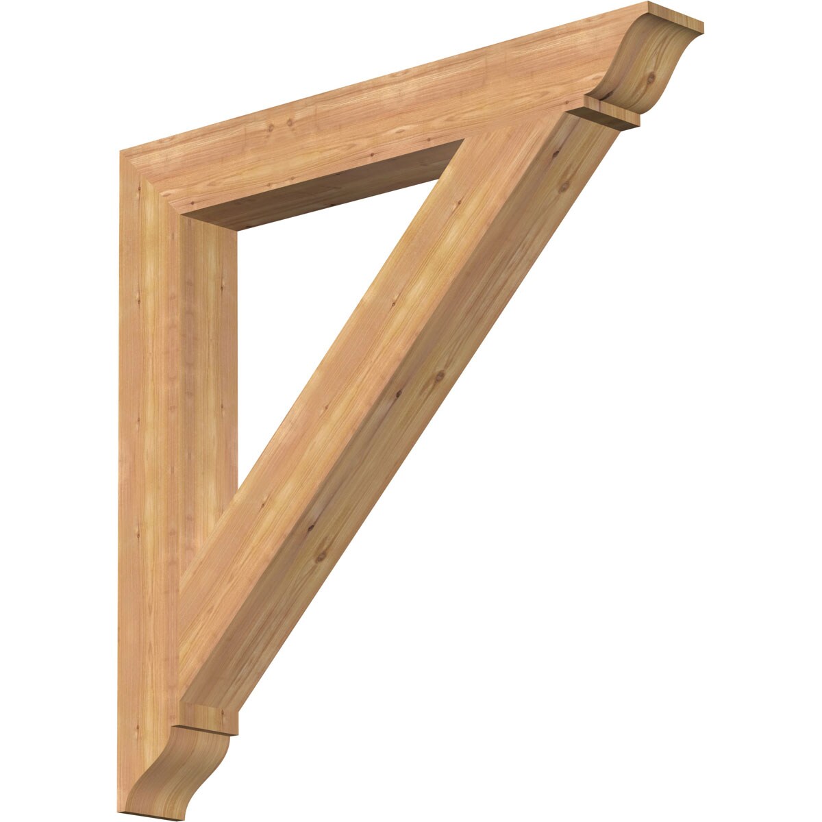 Ekena Millwork BKT06X44X44TRA01SWR Traditional traditional smooth 5-1/2-in x 44-in x 44-in Western red cedar Brown Wood Standard bracket