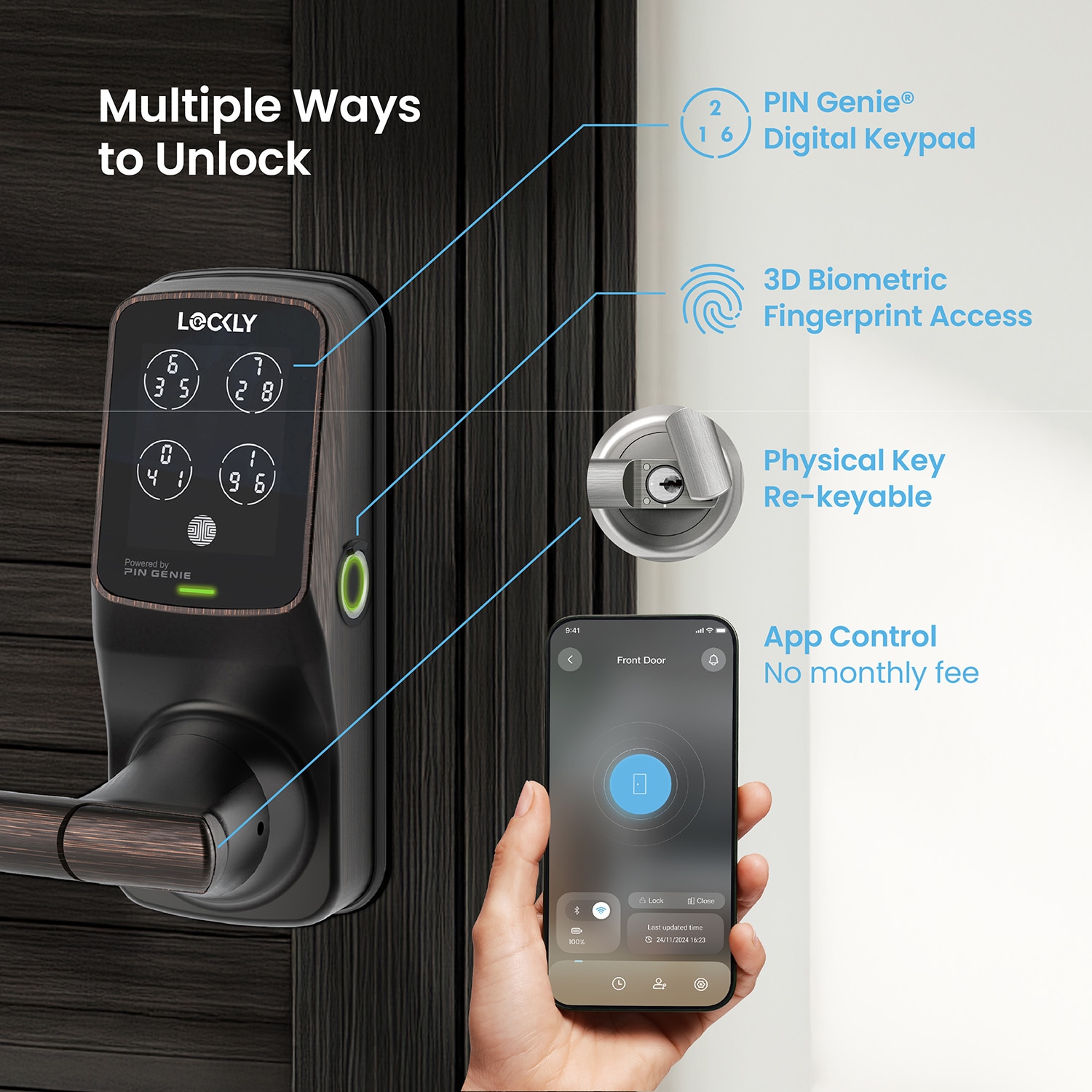Lockly PGD628W-VB Electronic-Door-Locks - View #2