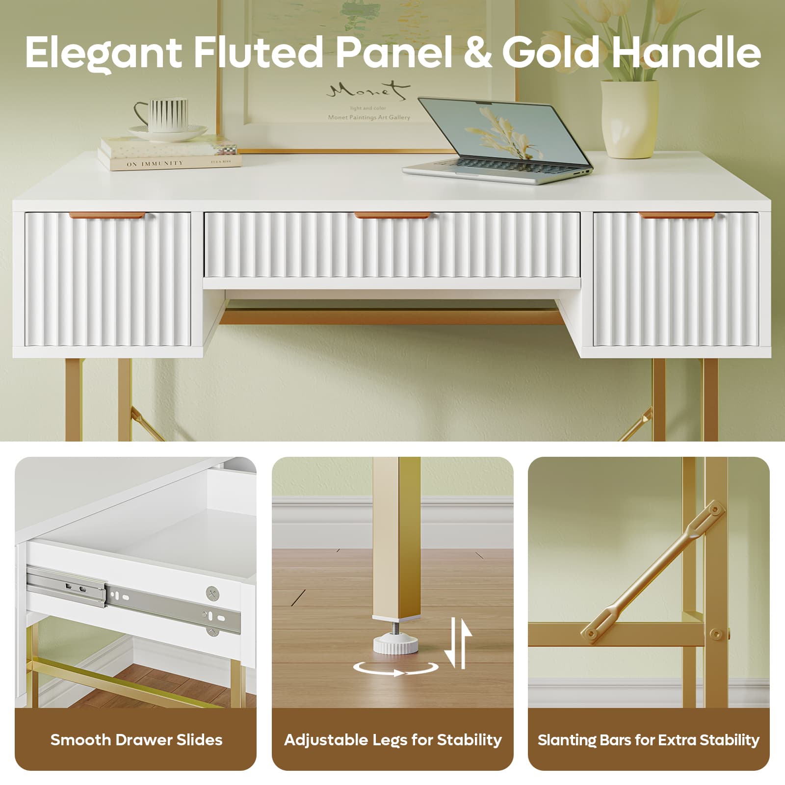 Bestier LOW-H105860G-BWHT desks - View #8