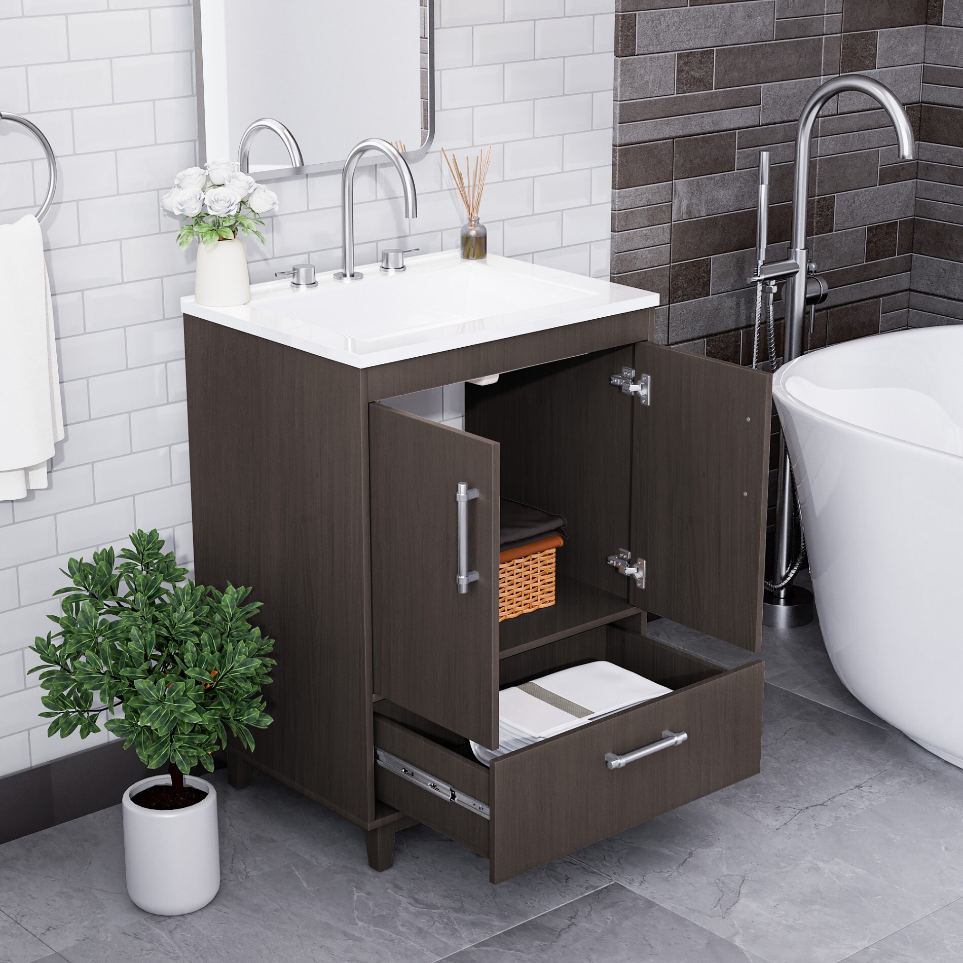 Serwall 24LZKD-RD Bath-Vanity-Combo - View #3