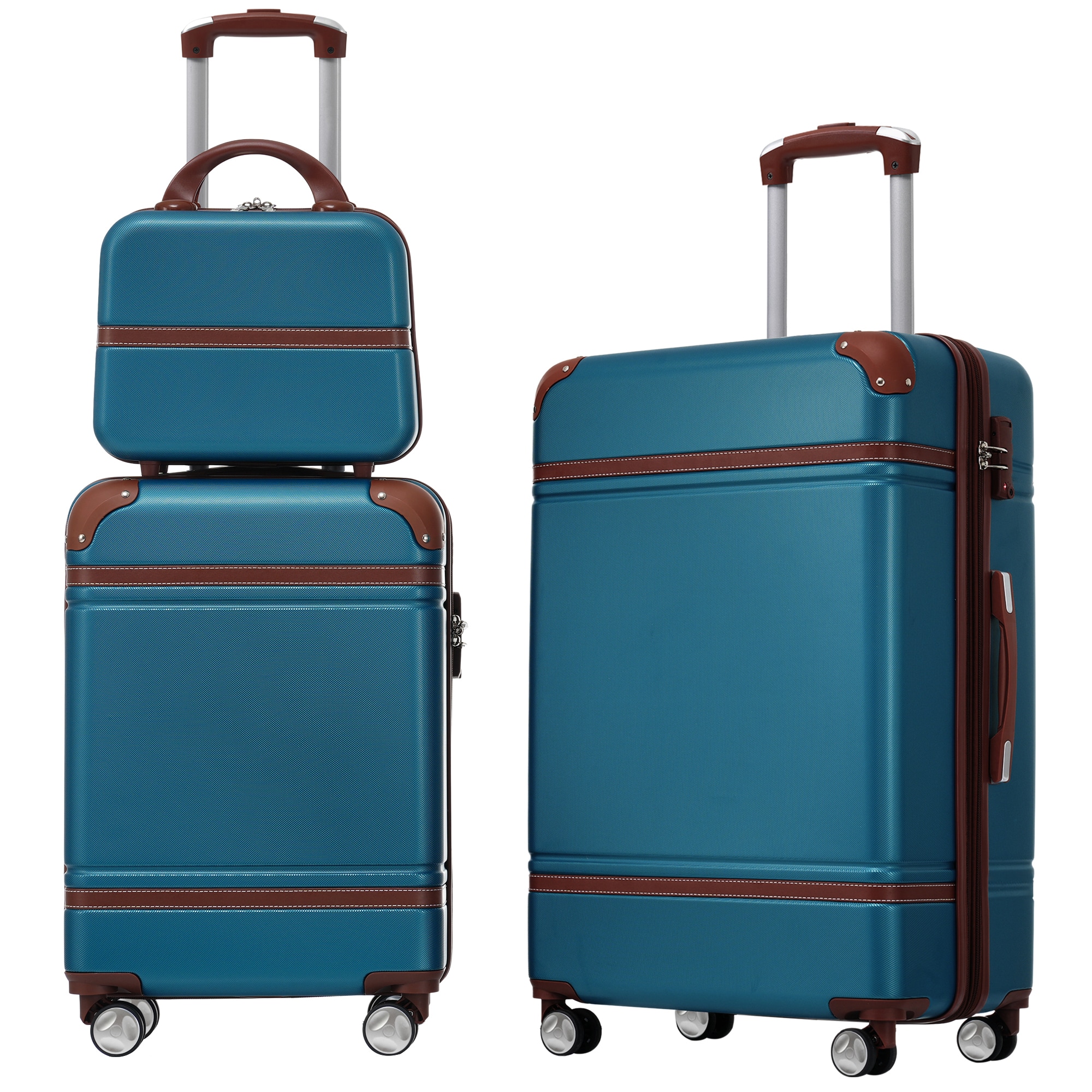SINOFURN SYD9400018BY 17.7x11.2x26.4 Blue Plastic Hardshell Suitcase set 3 -Bag