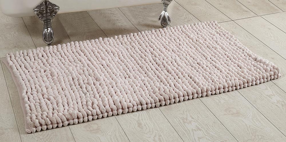 Amrapur Overseas Chenille noodle bath mat 21-in x 34-in Taupe Polyester Bath  Mat in the Bathroom Rugs & Mats department at