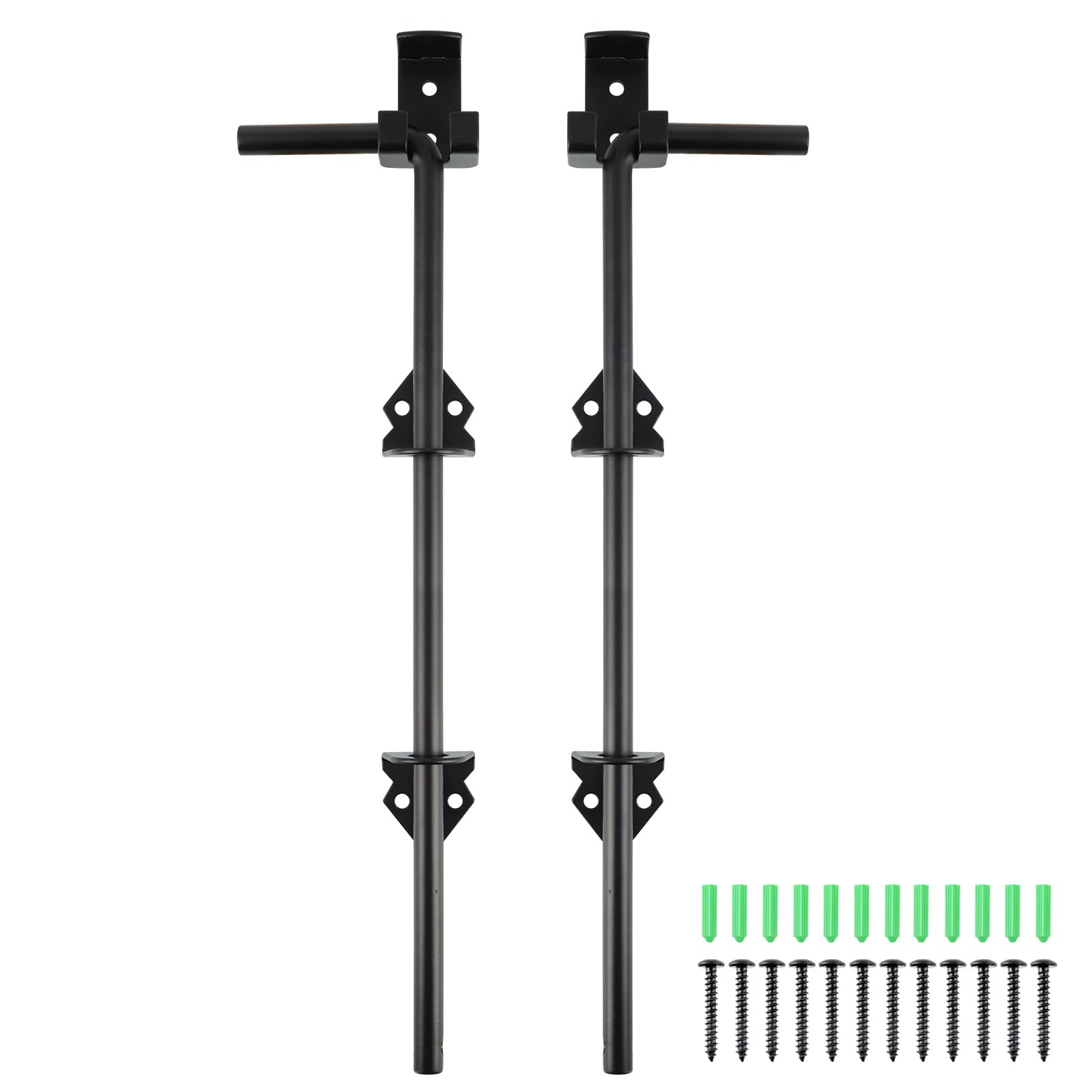 KHKFY  15 Inch Heavy Duty Steel Cane Bolt Gate Drop Rod for Wooden Metal and Vinyl Gates Secure Latch durable home and garden