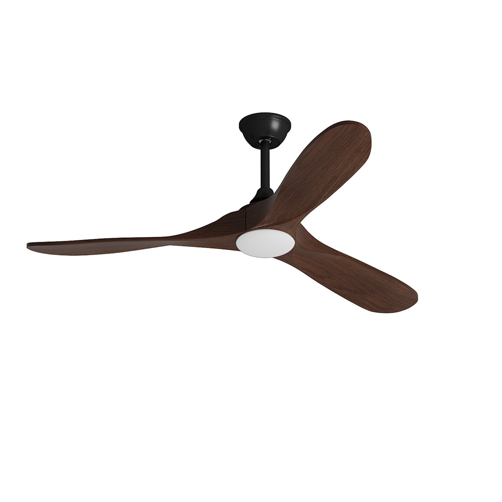 Homsee C-KF020231-01 59.8 Inch Outdoor Brown Ceiling Fan with Integrated LED Light Remote Control and Reversible 6 Speed Motor