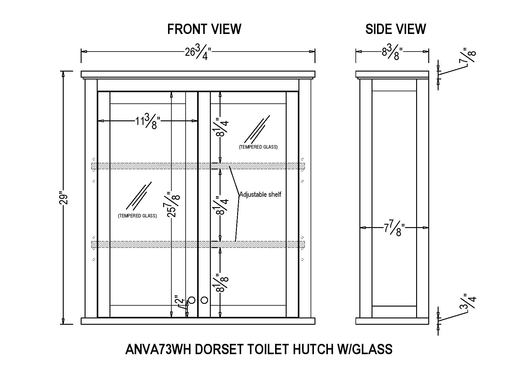 Alaterre Furniture ANVA73WH Linen-Cabinets - View #8