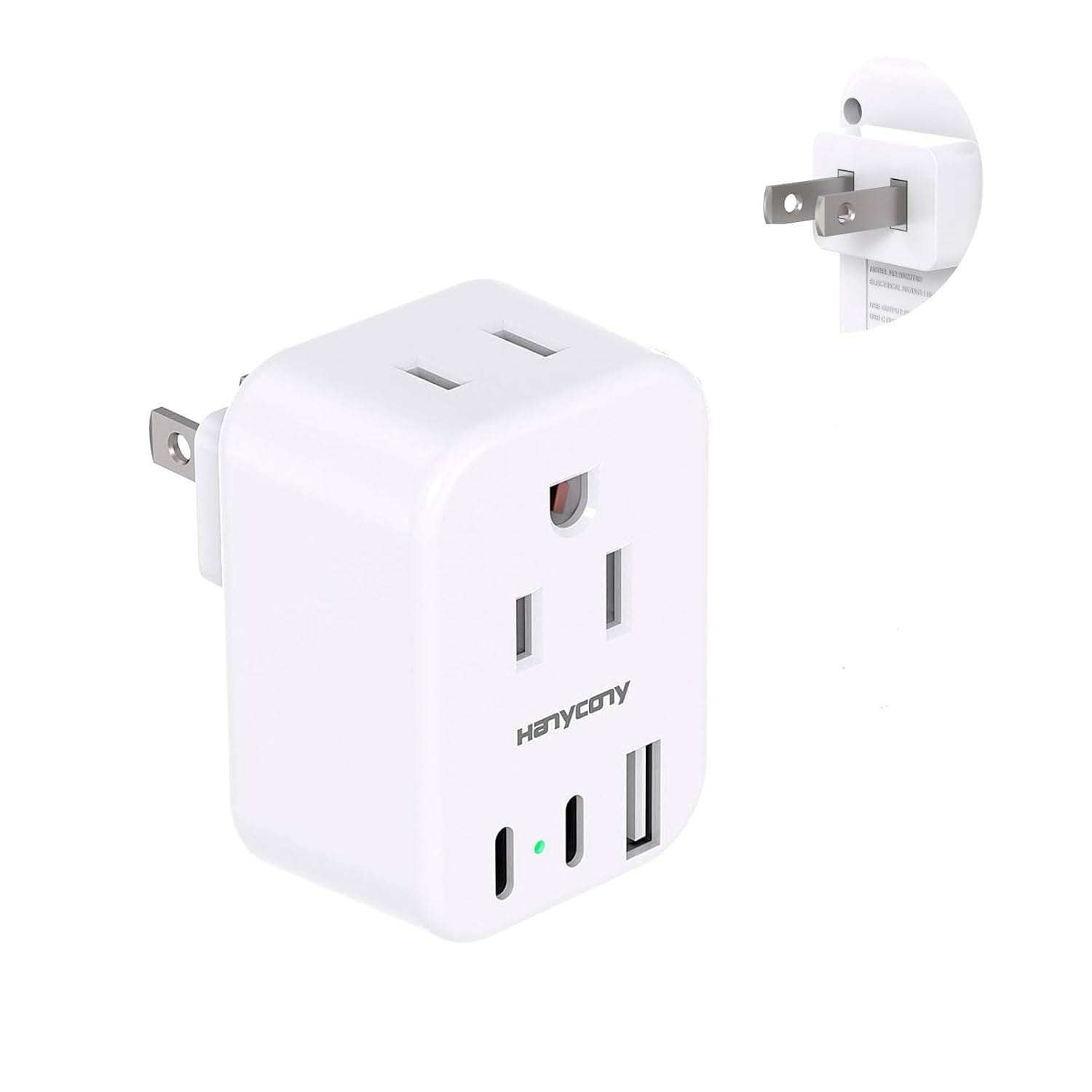 LENCENT US to Japan Type A Plug Travel Adapter with 2 AC Outlets 2 USB-C Ports and 1 USB-A Port 5-in-1 Compact Power Adapter for Japan Canada Mexico Philippines China 100V-250V Compatible
