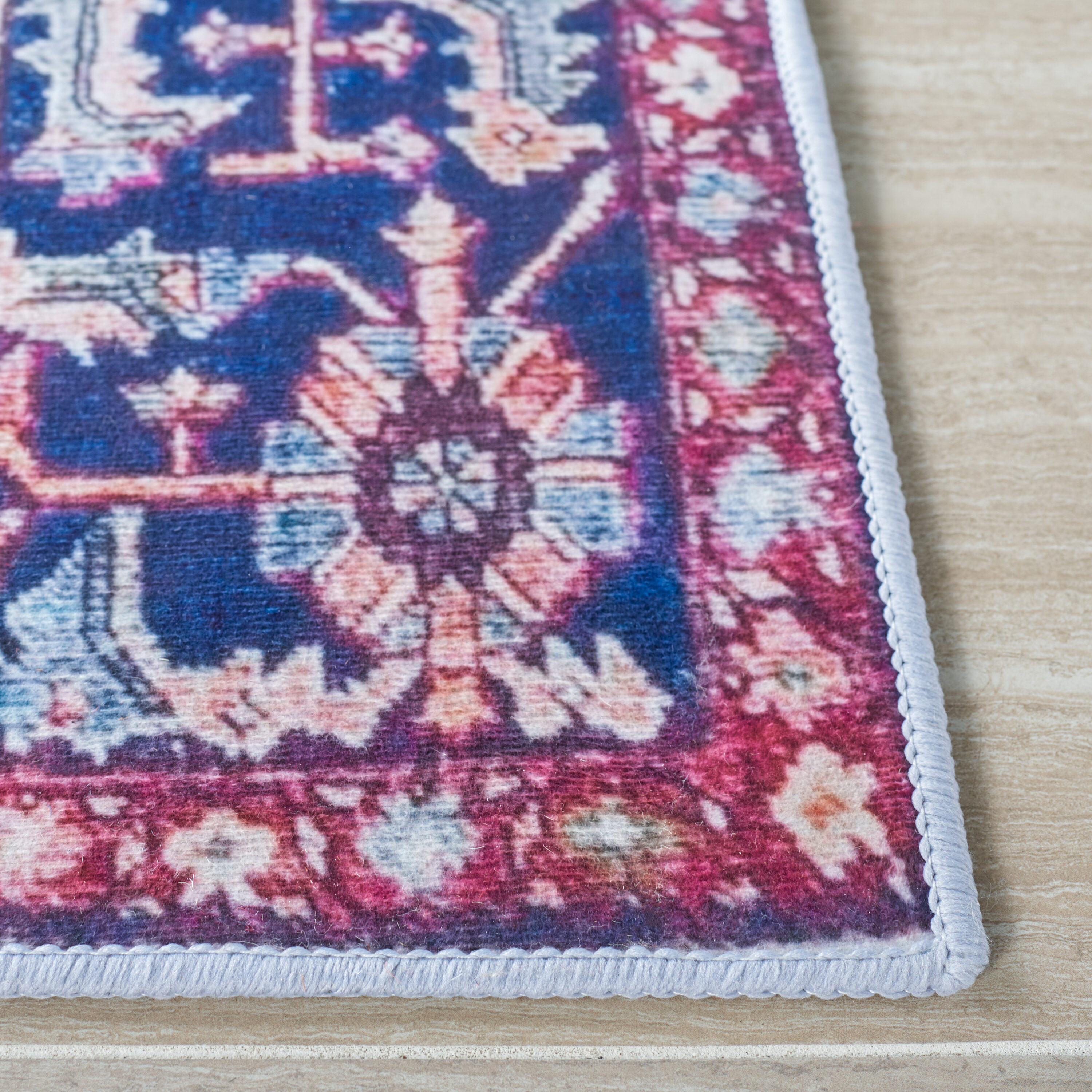 Tucson Elegant Red Synthetic 30" Washable Runner Rug