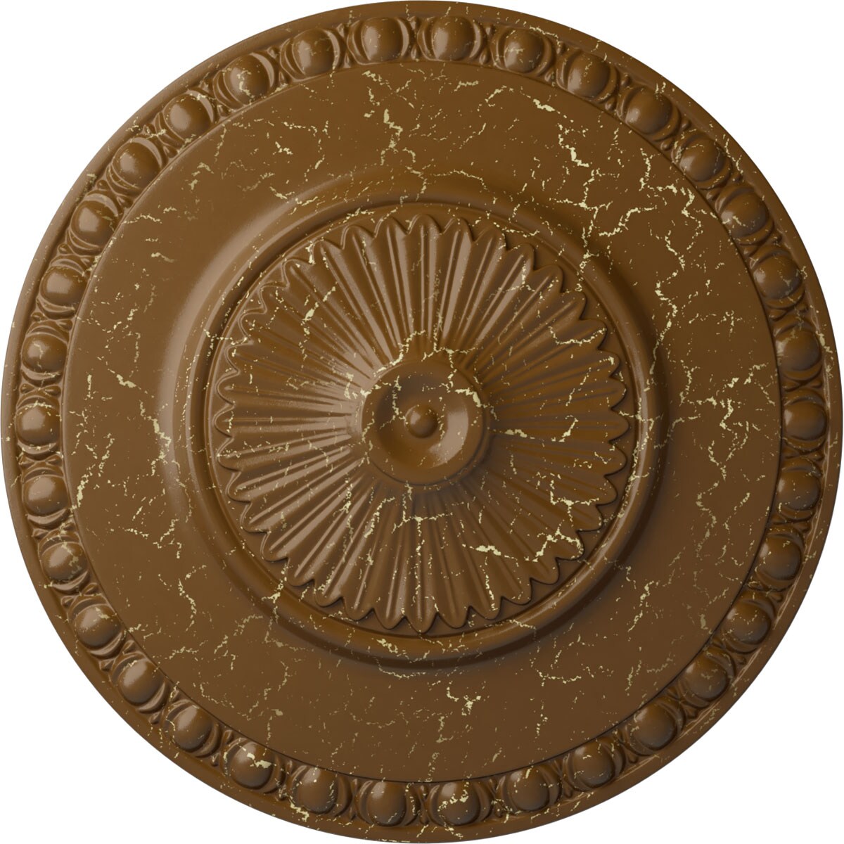Ekena Millwork CM23LYSTC Lyon 23.5-in W x 23.5-in L Painted Smokey Topaz Crackle Polyurethane Whole Ceiling Medallion