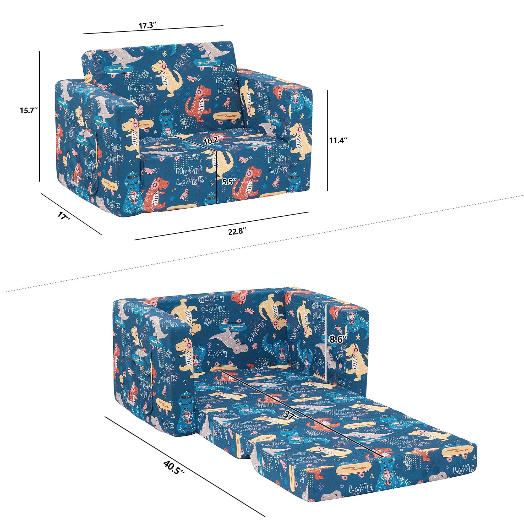 PEAK HOME FURNISHINGS 960138-BD Kids-Chairs - View #4