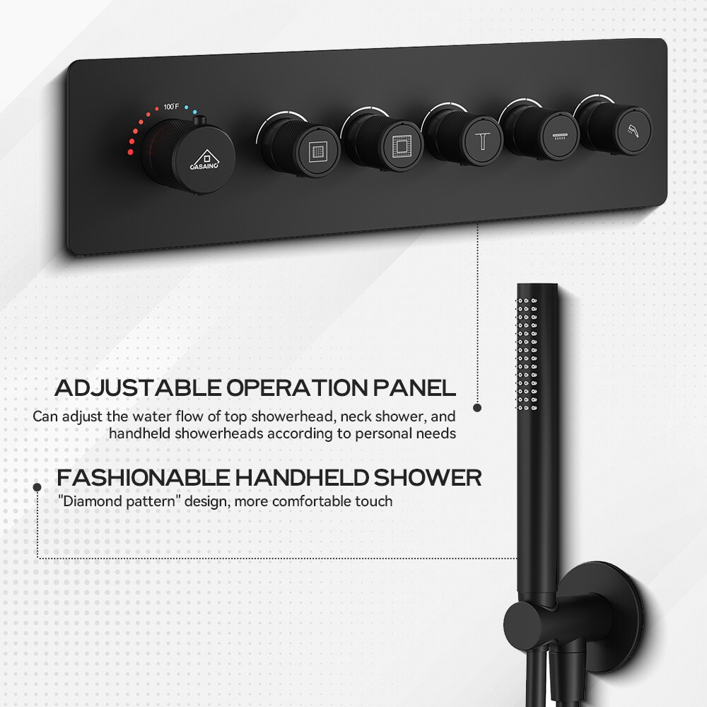 CASAINC KCHS0027-MB Showerhead-Bar-Panels - View #6