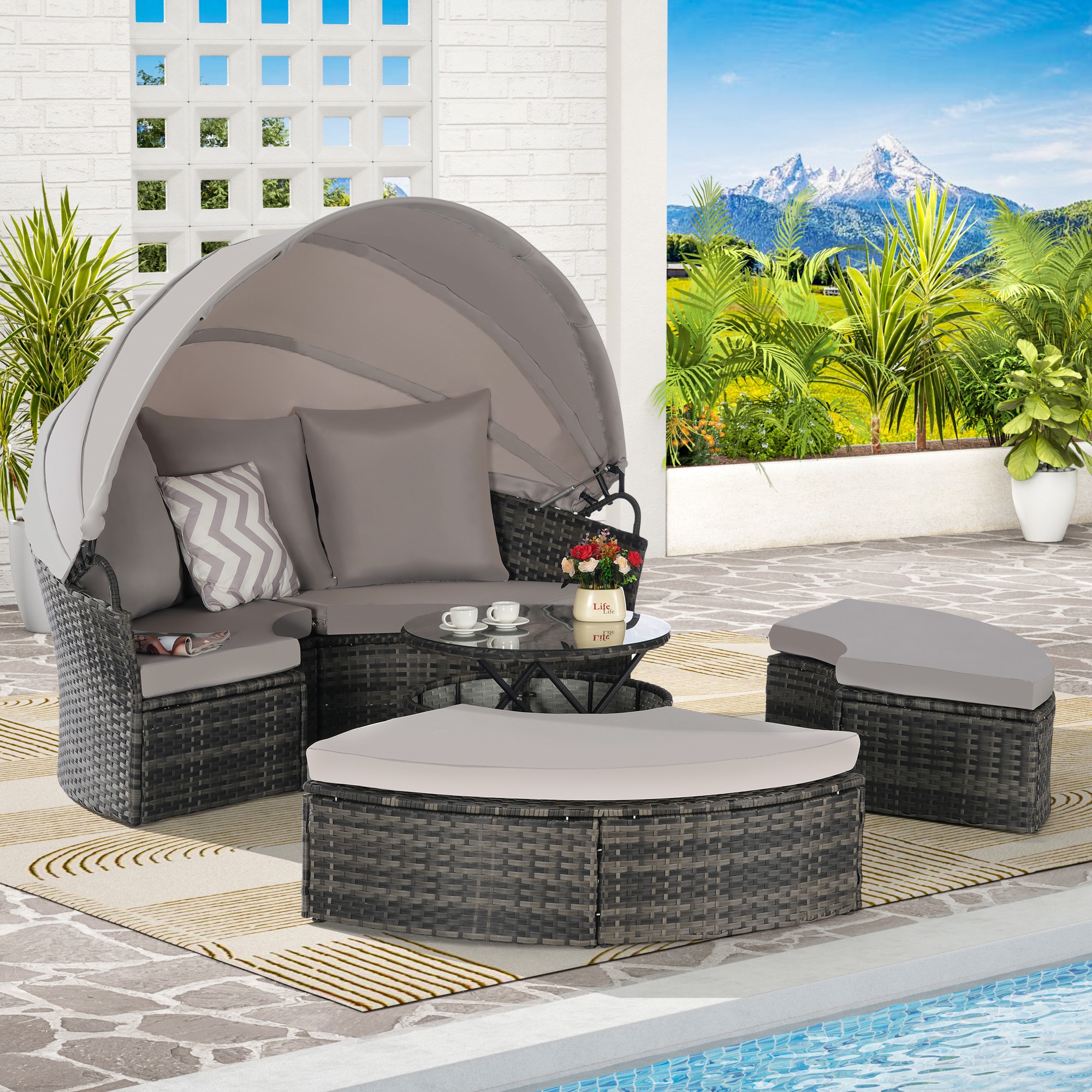 SINOFURN SYA020382BG Patio-Sofas-Daybeds - View #2