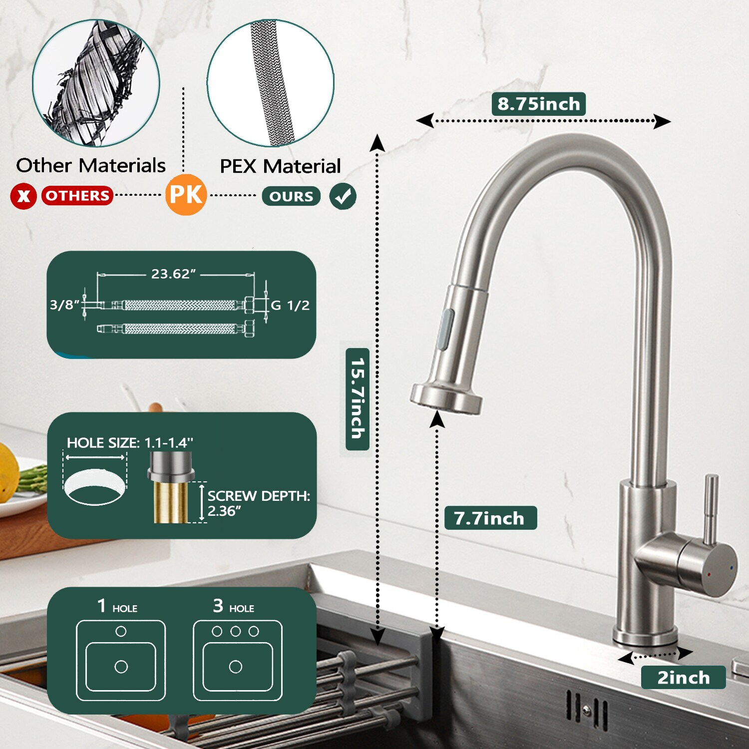 Maincraft 026HK80BN Kitchen-Faucets - View #10