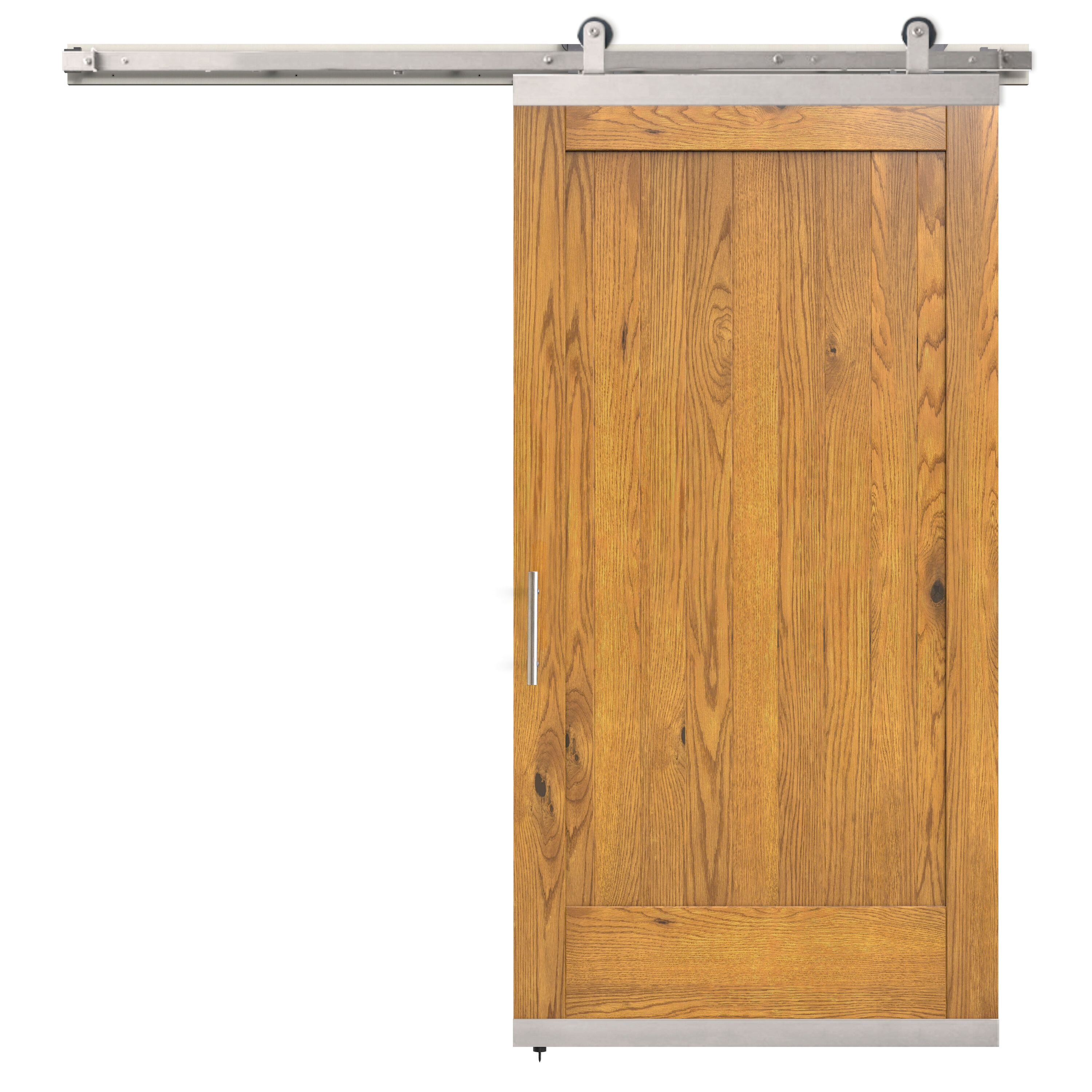 JELD-WEN LOWOLJW248000141 42-in x 80-in Khaki Plank White oak Wood Solid core Single Barn Door (Hardware Included)