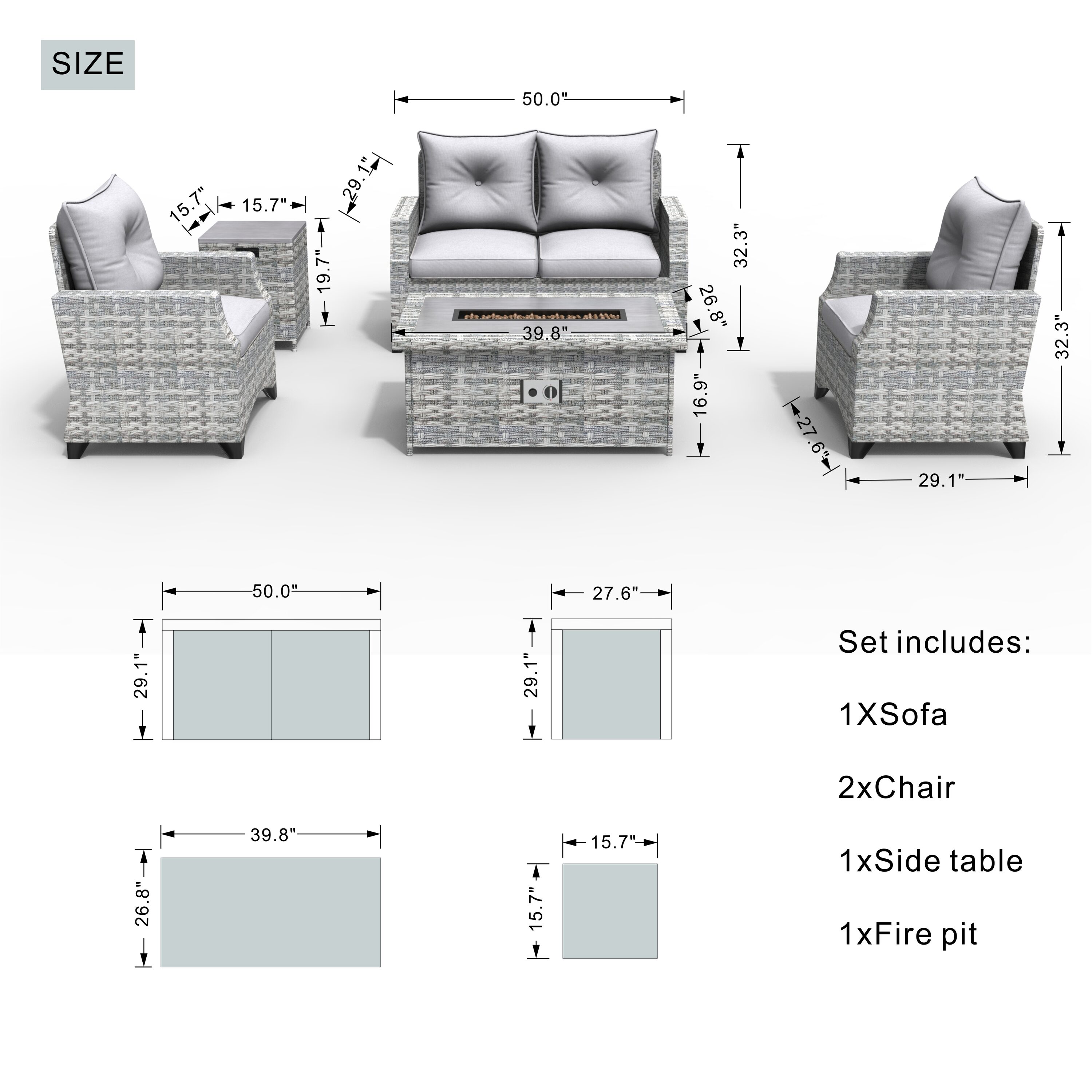 Moda Furnishings PAF-1801 Patio-Conversation-Sets - View #2