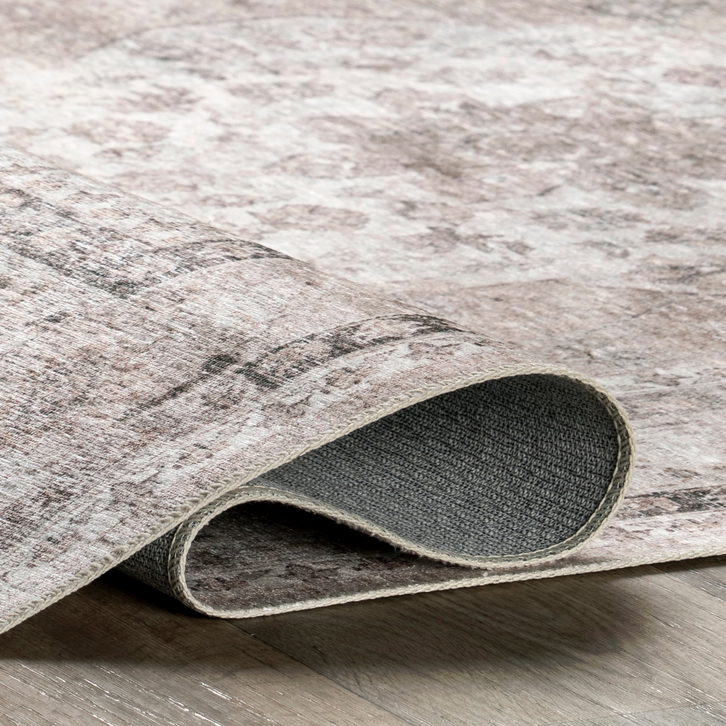 Davi Gray 9' x 12' Washable Synthetic Area Rug