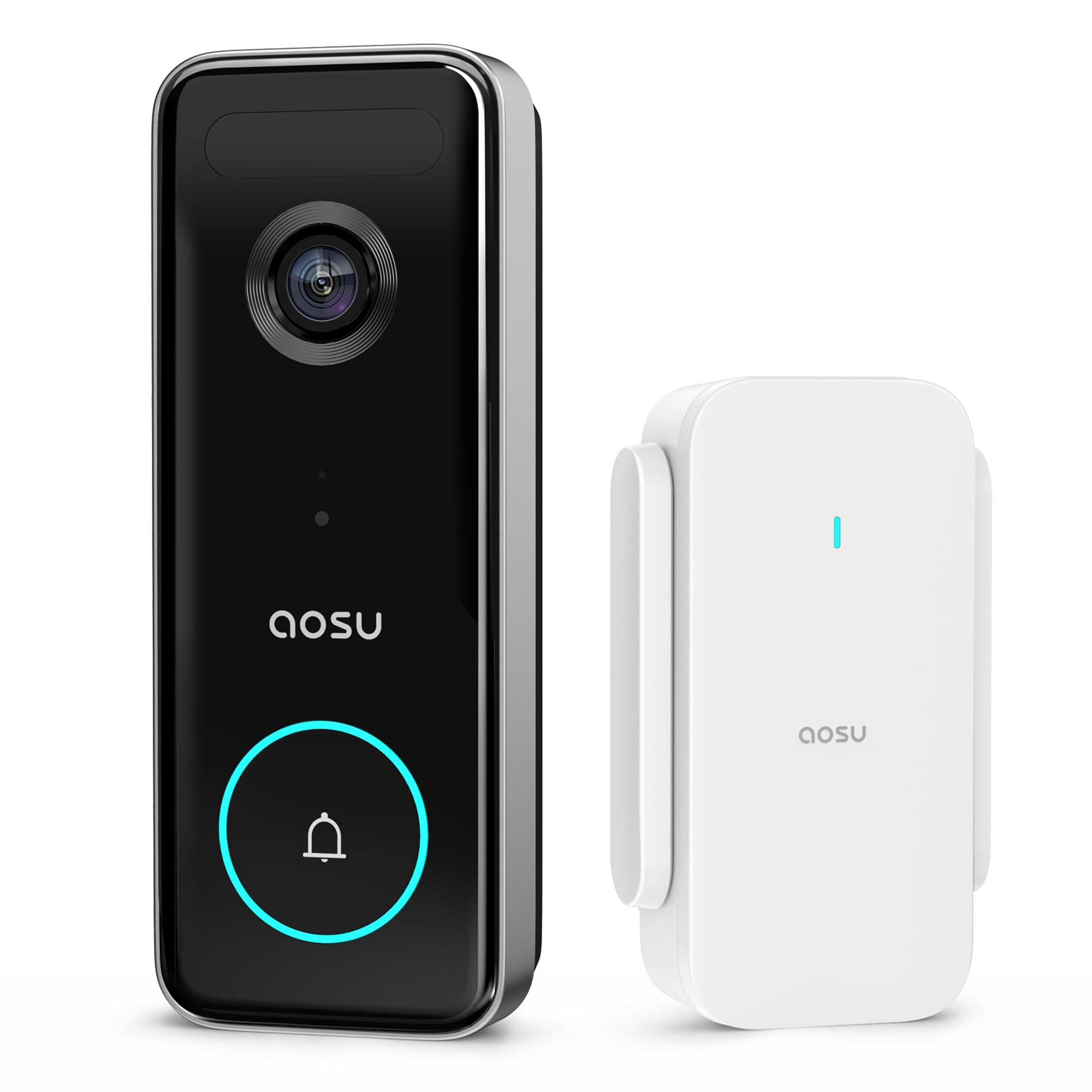 Aosu Wireless Wi-Fi Compatible Smart Compatible Video Doorbell in Black