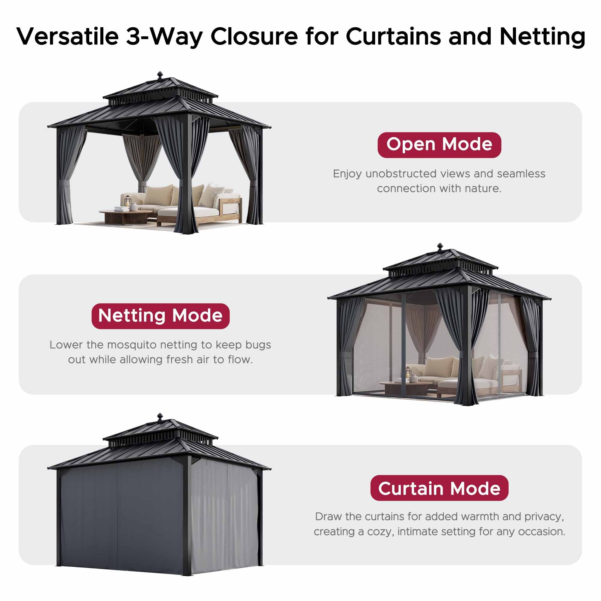 Sunjoy A10204360100 Wood-Resin-Gazebos - View #10