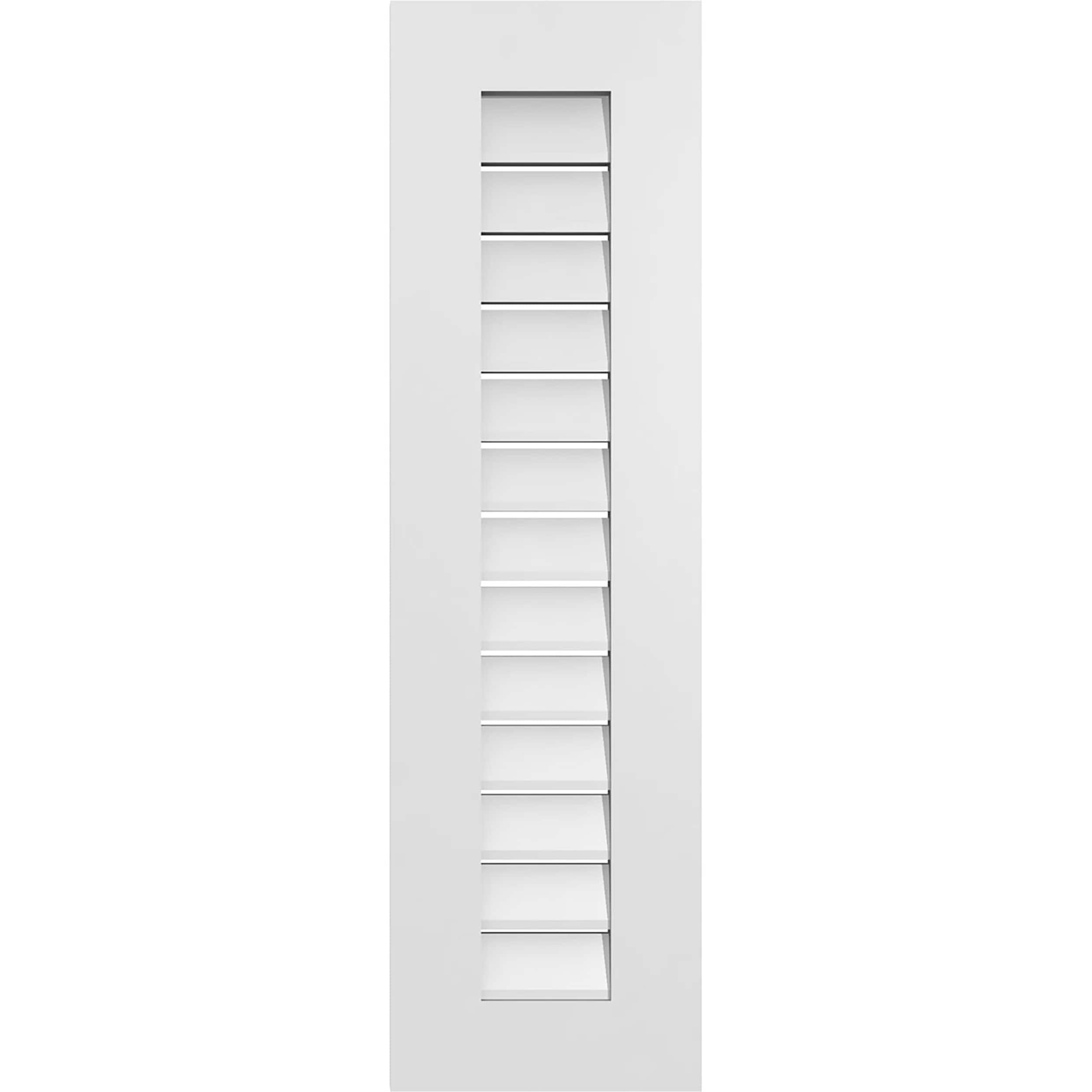 Ekena Millwork GVPVE12X4201SF 12-Inches x 42-Inches Off-white Rectangle PVC Gable Louver Vent