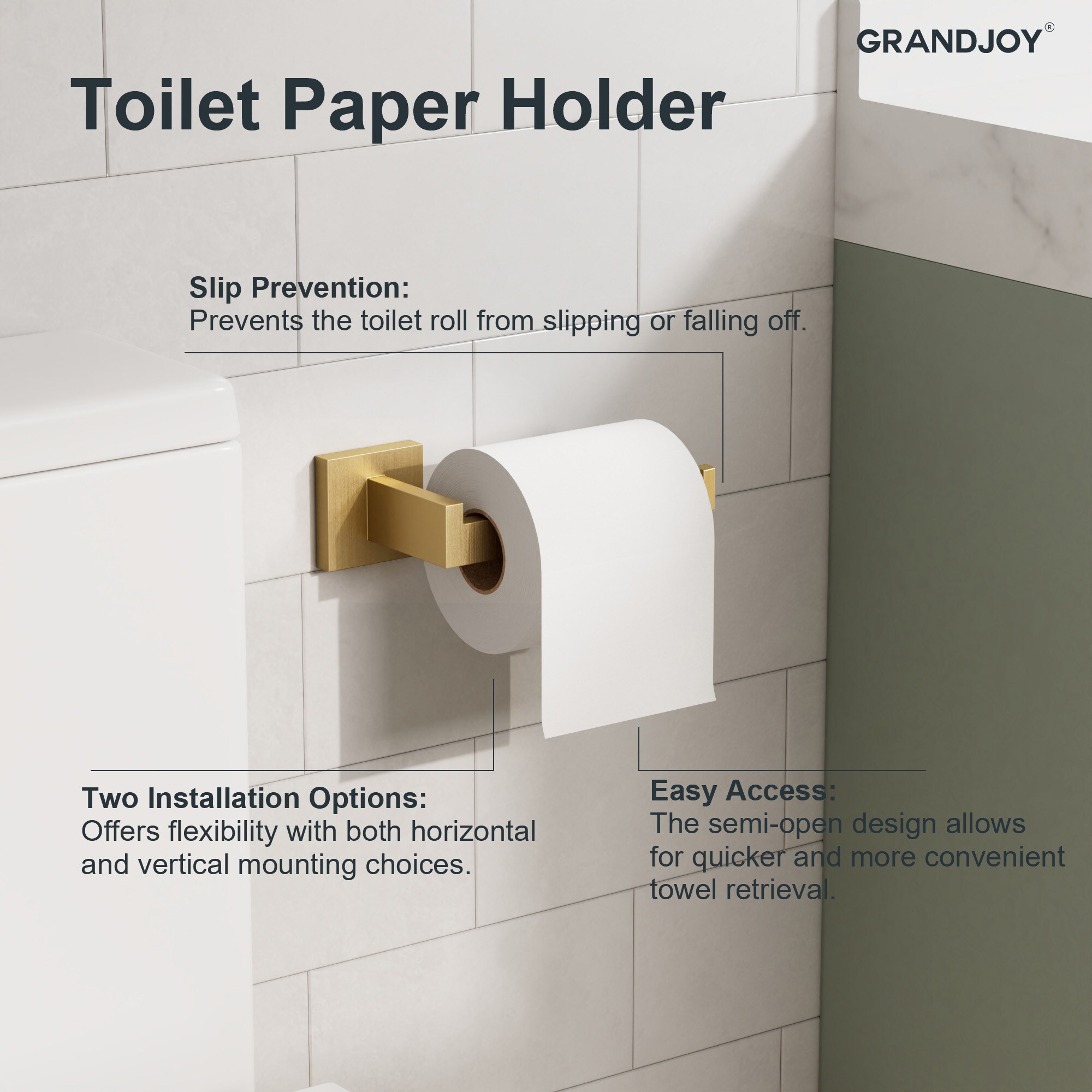 GRANDJOY SGF20GJ-01-BG Decorative-Bath-Hardware-Kits - View #10