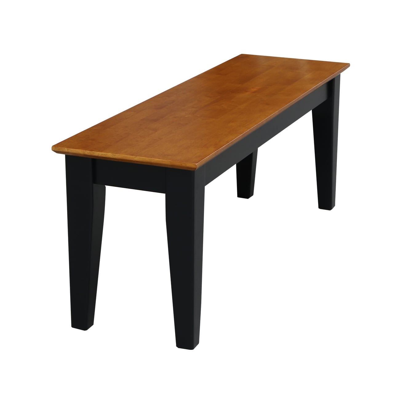 Elegant Shaker-Inspired Dual-Tone Bench in Black and Cherry
