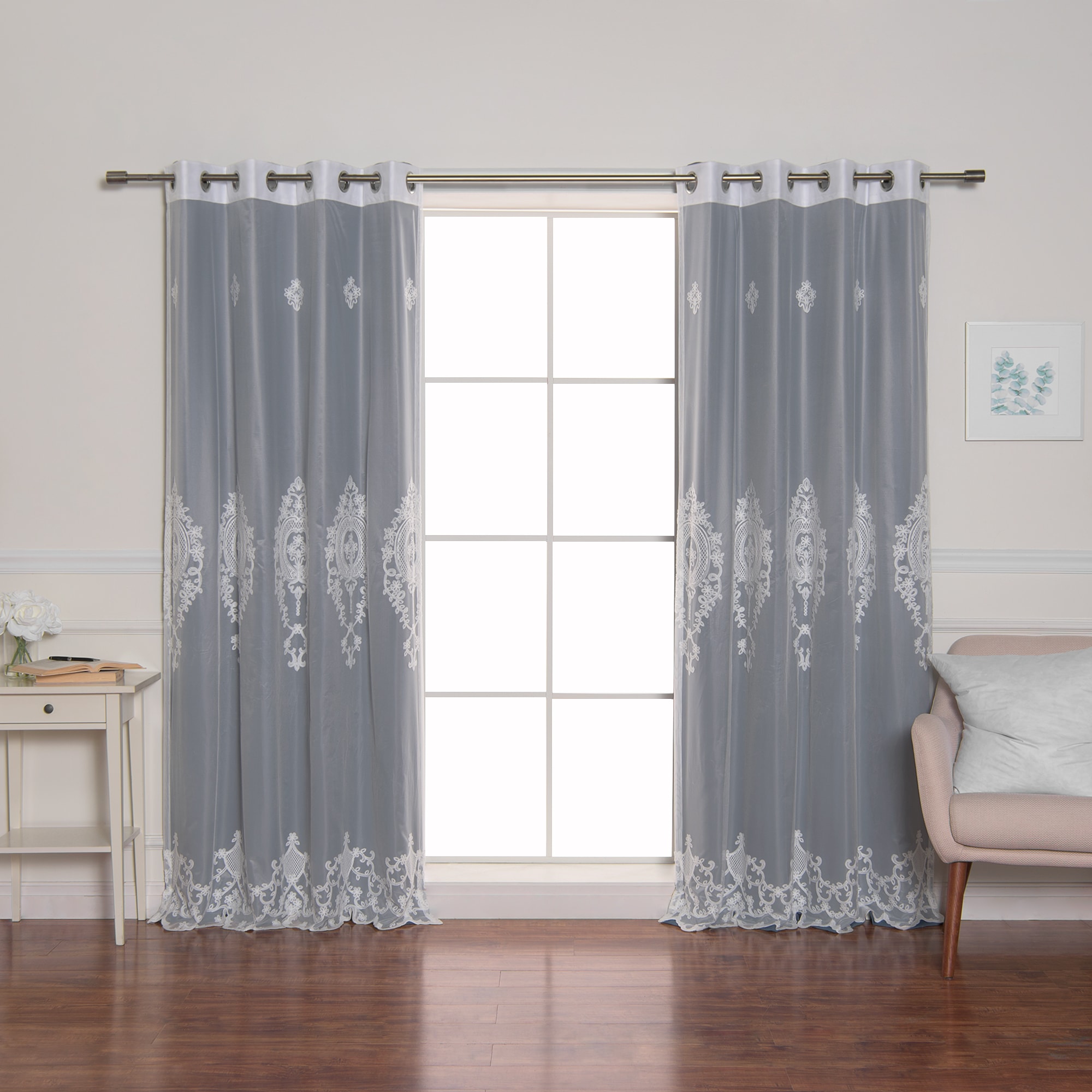 Best Home Fashion MM-DAMAS-96-INDIGO curtains - View #5