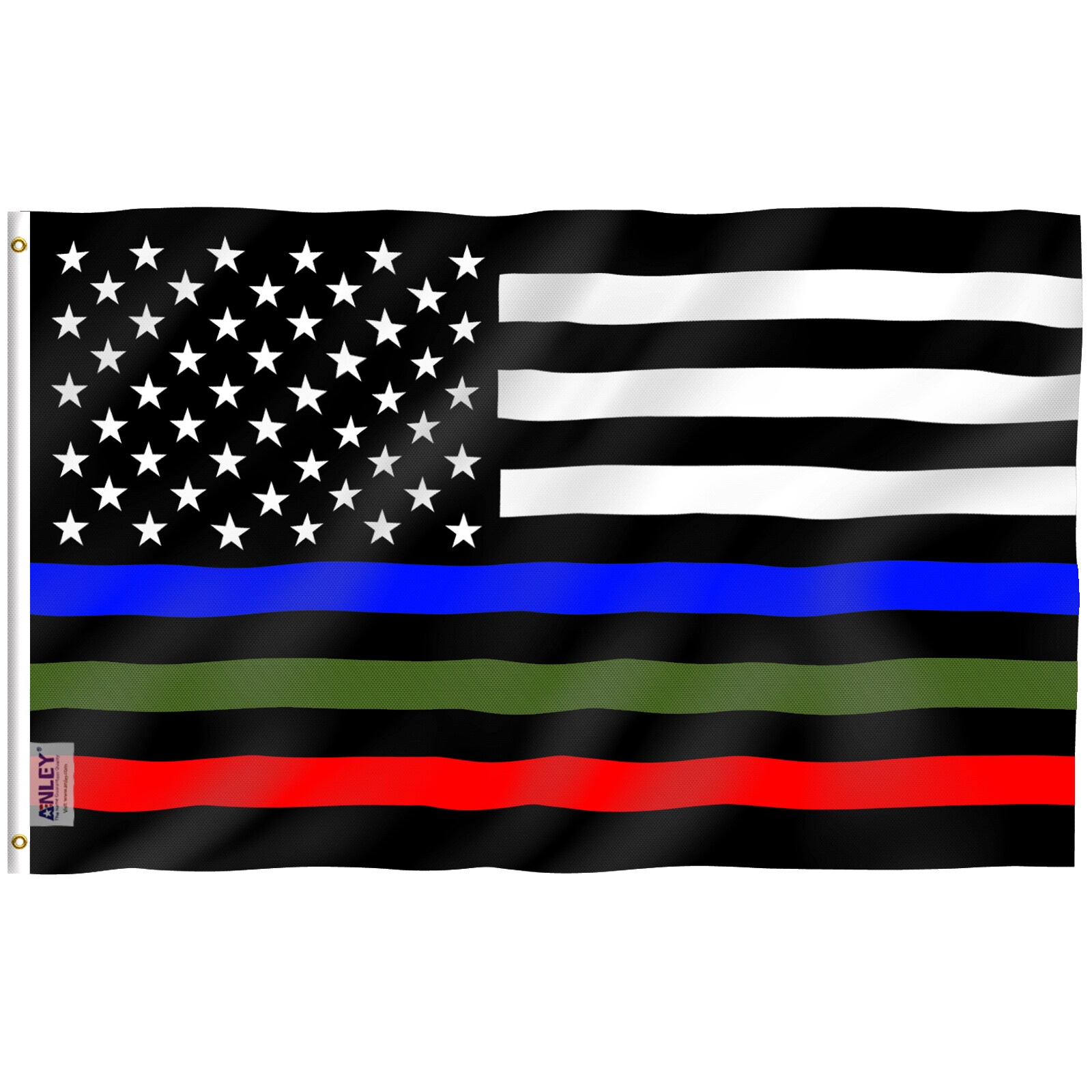 Quality Thin Blue Line American Police Flag 3X5' FADE Resistant Stars & Stripes 