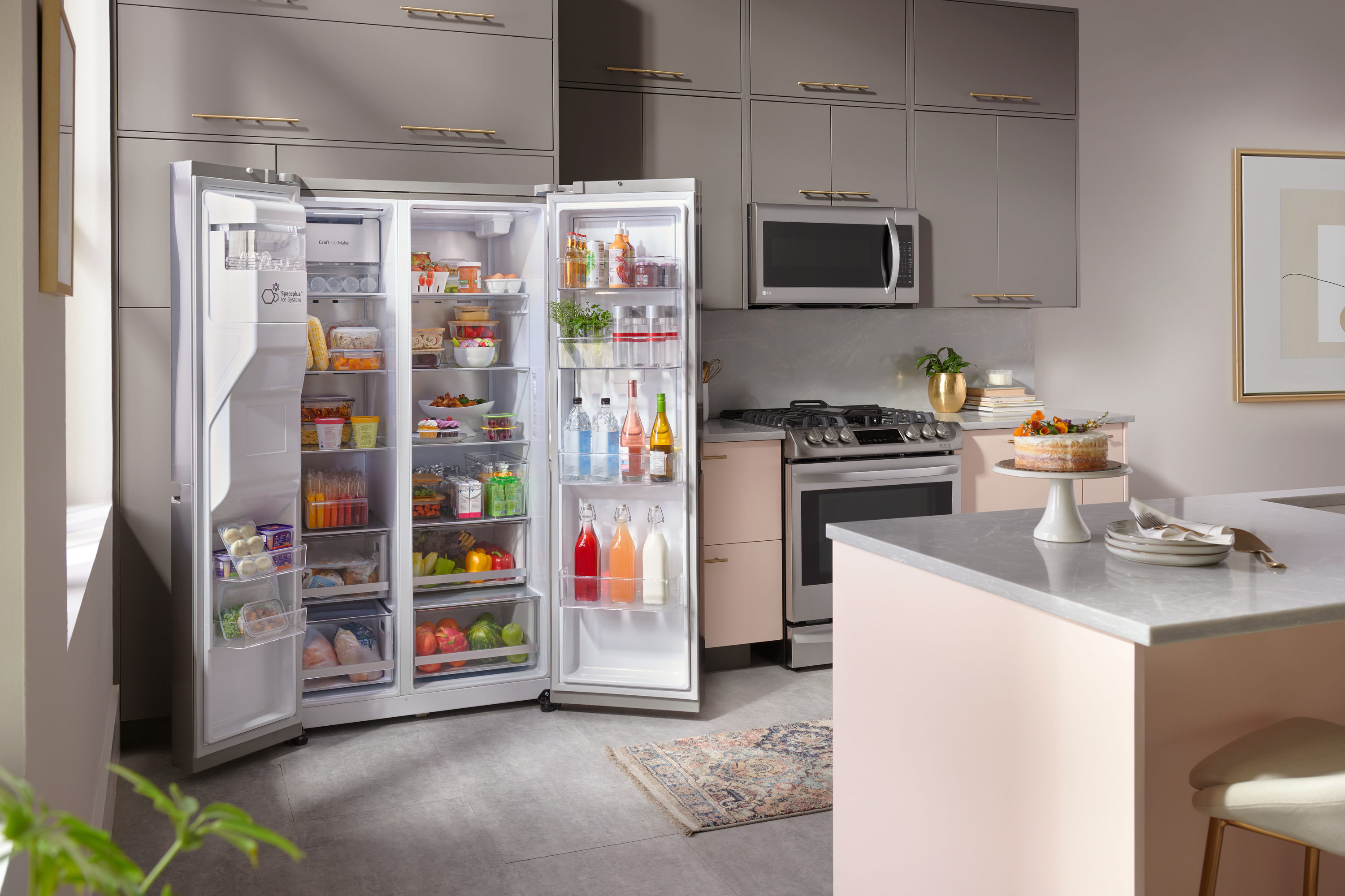 LG Craft Ice 27.1-cu ft Side-by-Side Refrigerator Smart with Dual Ice  Maker, Water and Ice Dispenser (Printproof Stainless Steel) ENERGY STAR in  the Side-by-Side Refrigerators department at