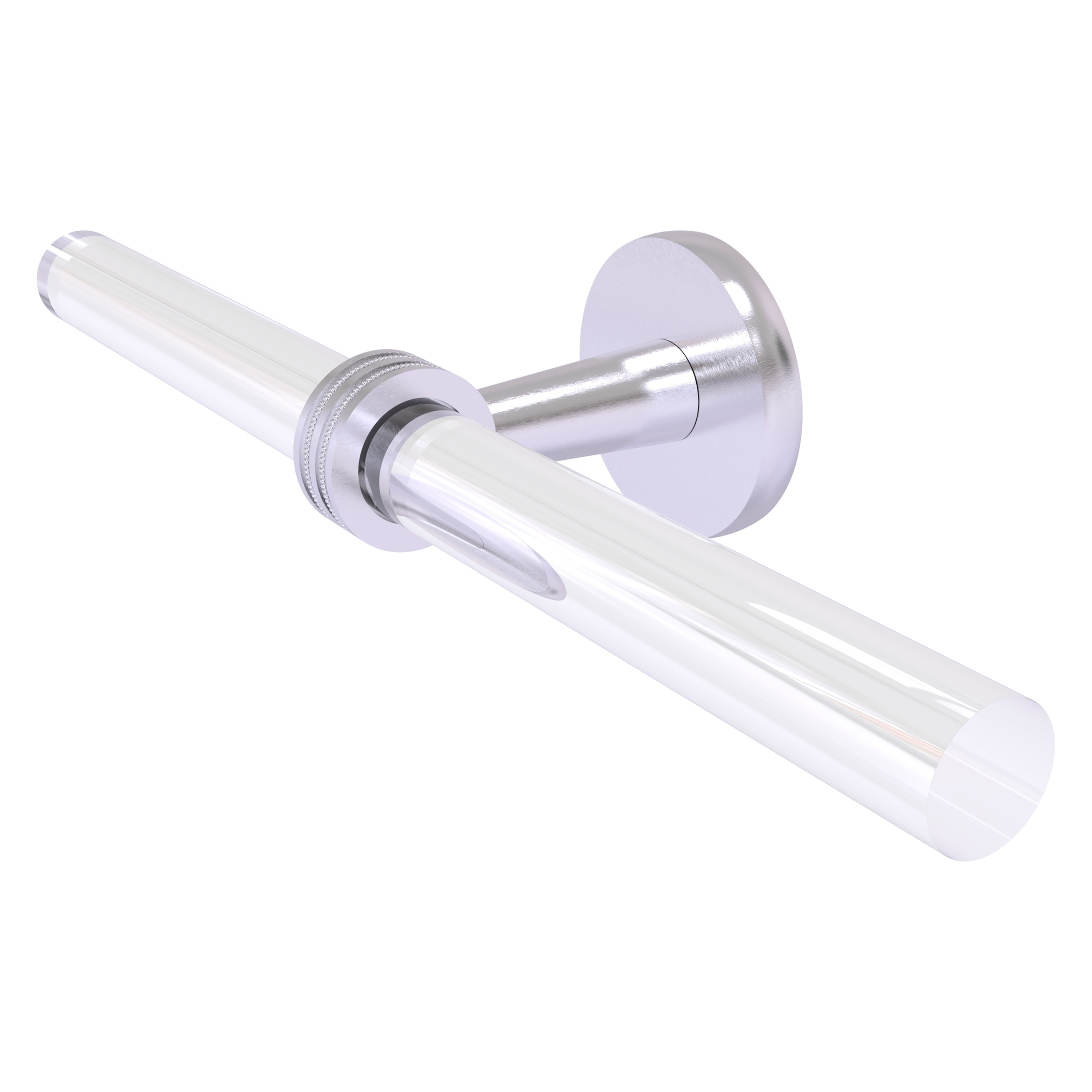 Allied Brass CV-HTBD-2-SCH Clearview 18-in Satin Chrome Wall mount Double Towel Bar