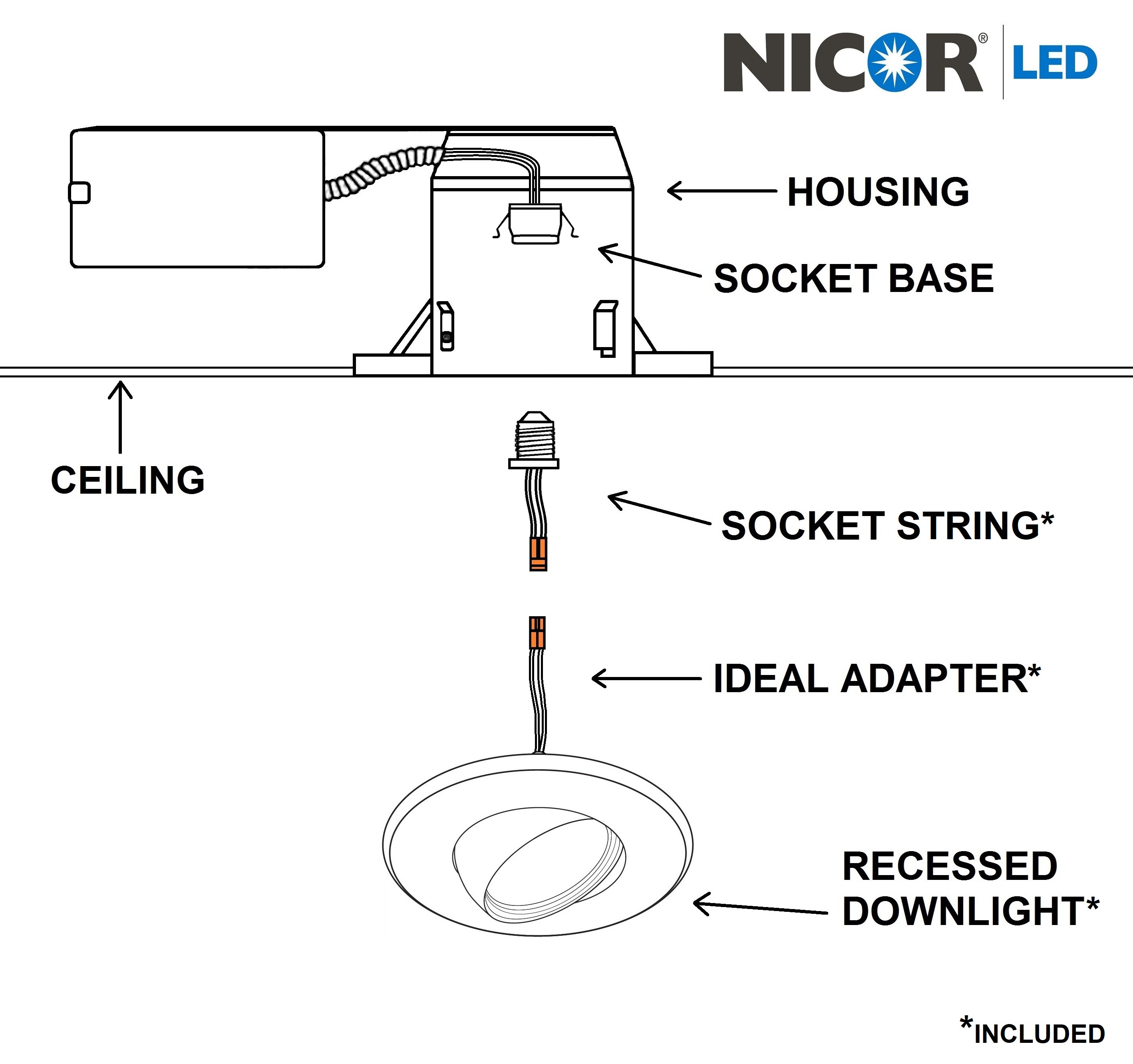 6'' White Aluminum LED Adjustable Recessed Trim