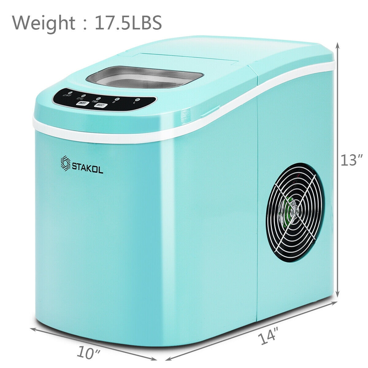 Igloo ICEB26HNSS Automatic Self-Cleaning Portable Electric Countertop Ice  Maker Machine With Handle, 26 Pounds in 24 Hours, 9 Ice Cubes Ready in 7