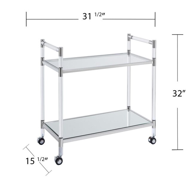 Boston Loft Furnishings Pidce 31.5-in x 32-in Silver Rectangle Cart Bar Boston Loft Furnishings Pidce 31.5-in x 32-in Silver Rectangle Cart Bar