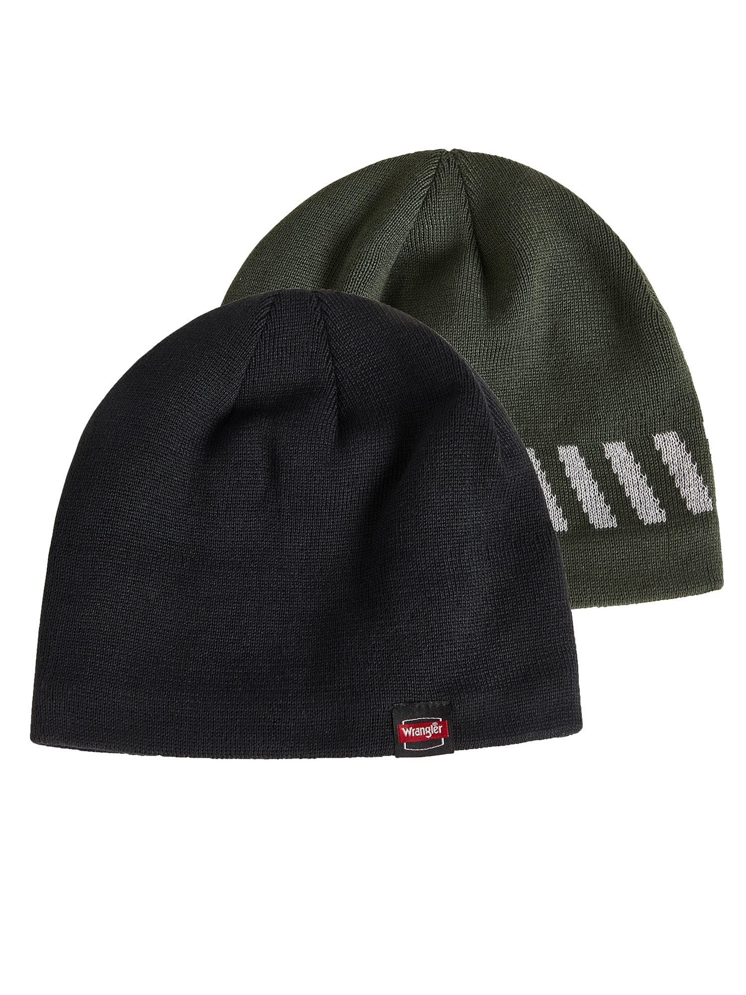 Wrangler WWC10M1339B Men's Black/Dark Military Green Polyester/Spandex Knit hat