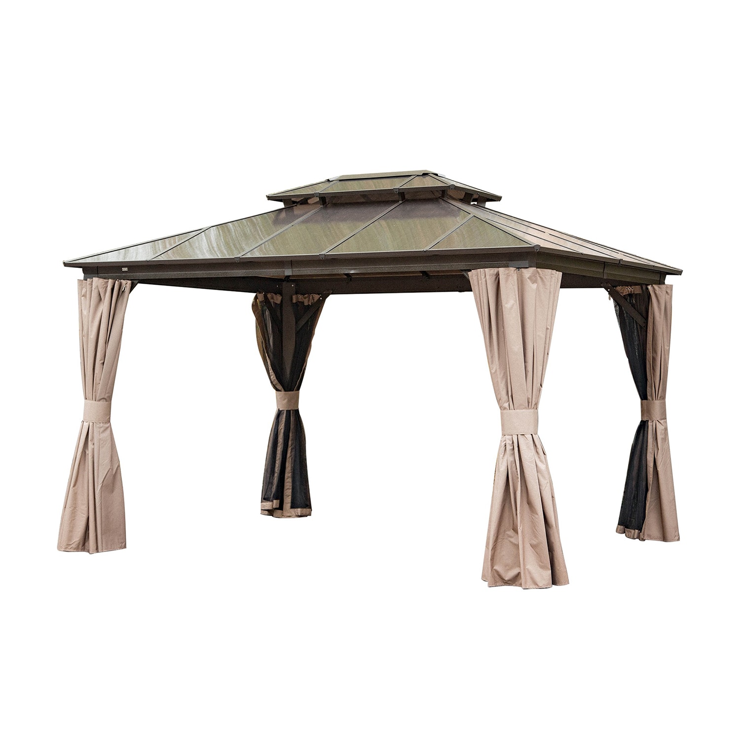 Mondawe MA-DLOS210 12-ft x 10-ft Brown with Hardtop Roof (Screen Included)