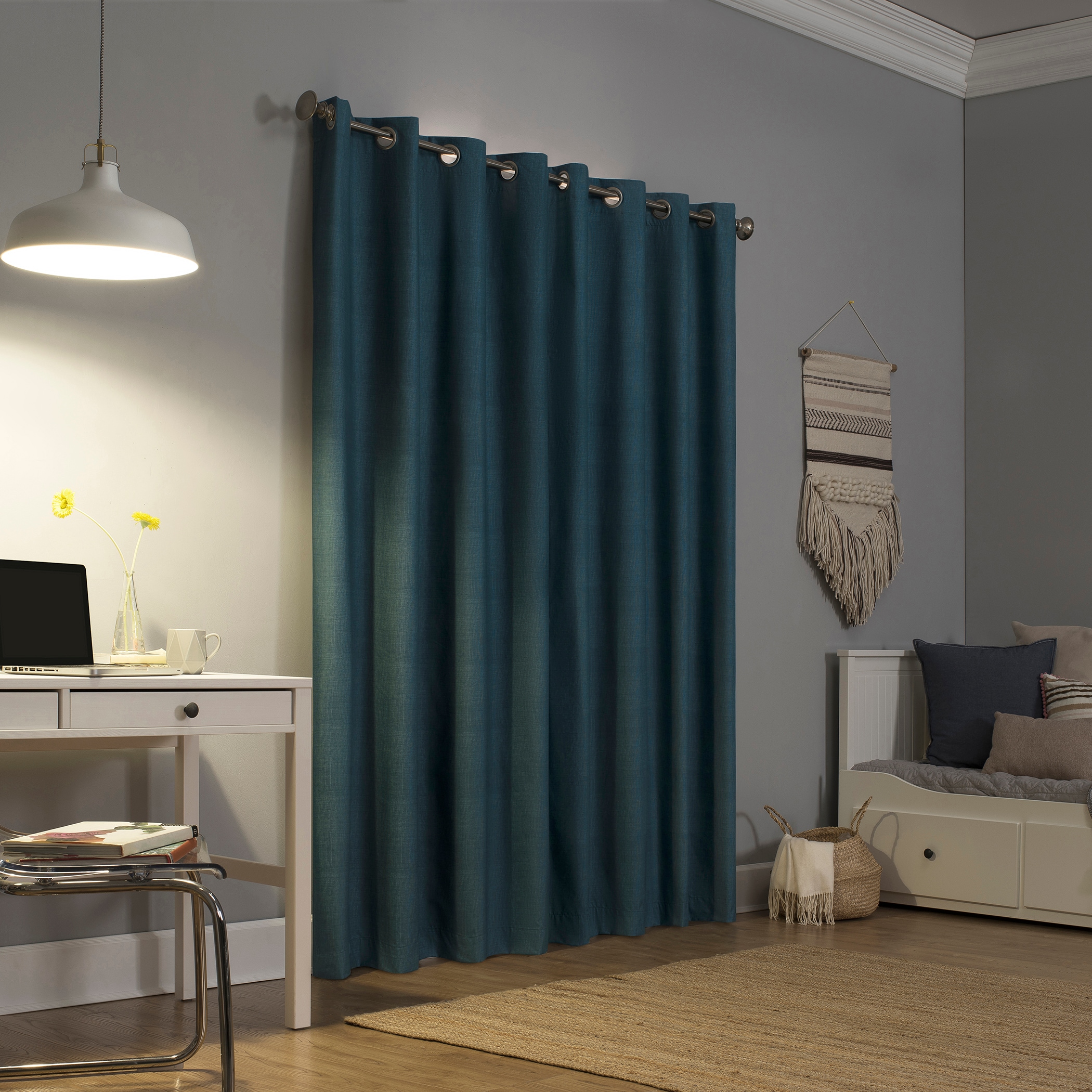 Teal Blackout Thermal Insulated Grommet Curtain Panel