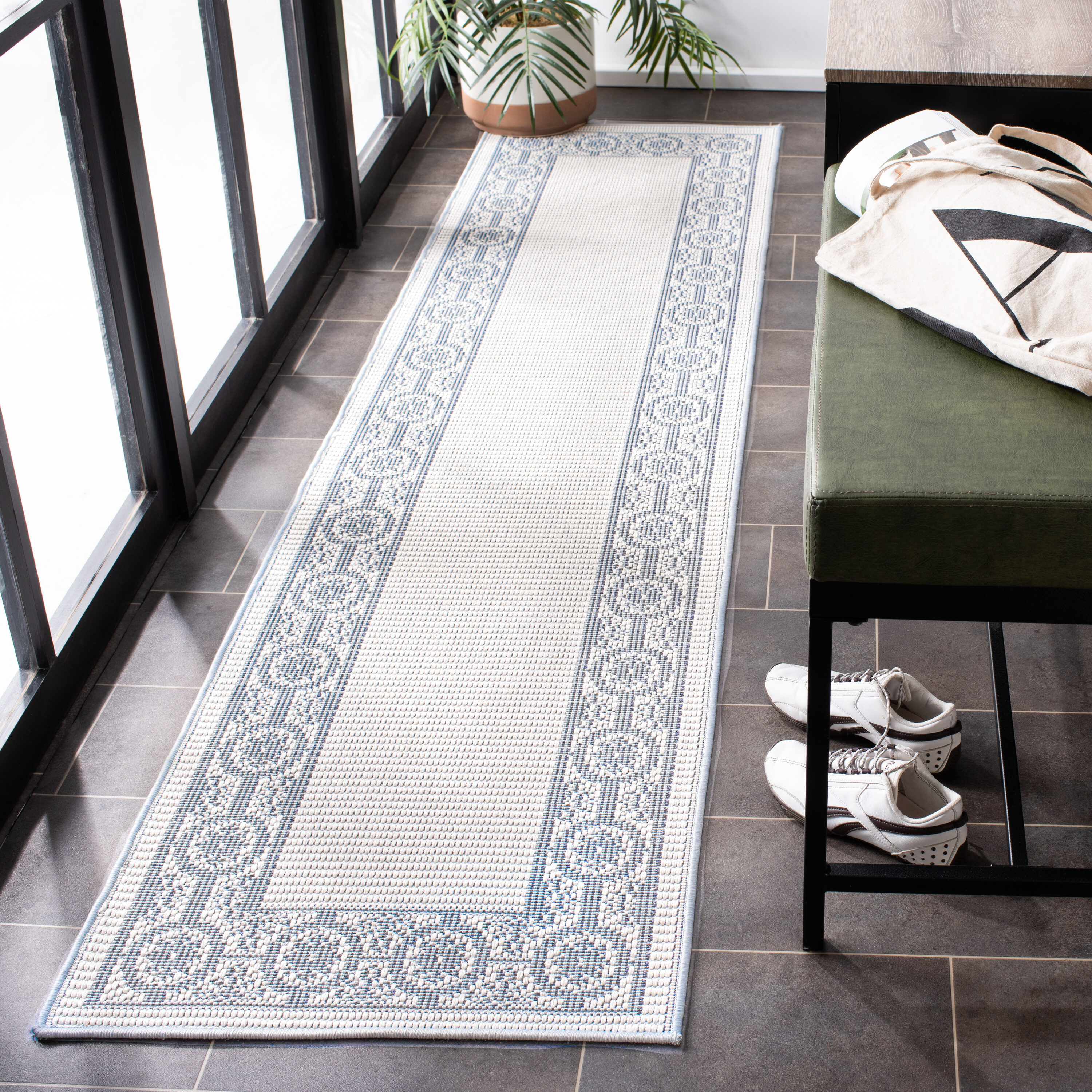 Bermuda 815B Ivory Light Blue 2ft x 8ft Runner Rug