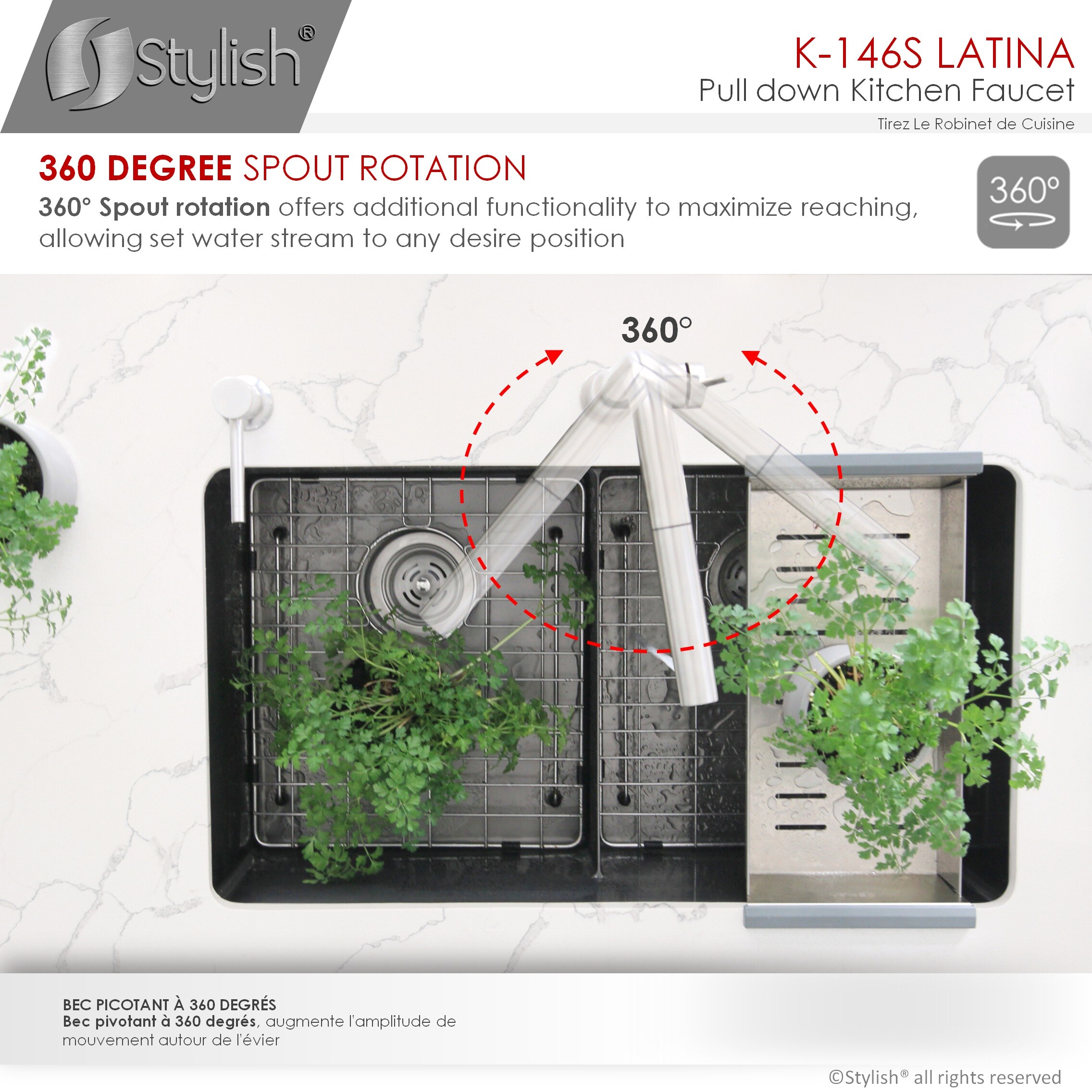 Stylish K-146S Kitchen-Faucets - View #3