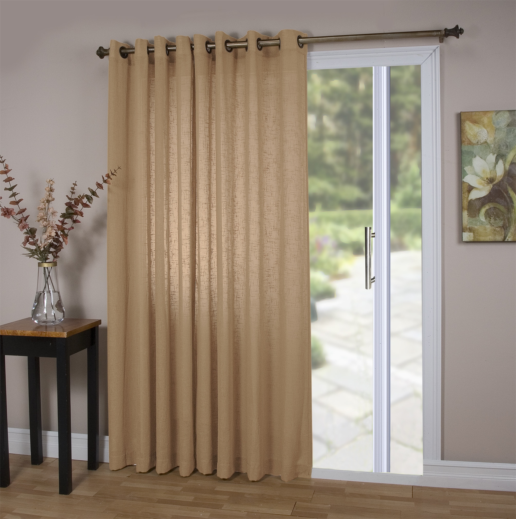 Ricardo Trading 06500-79-484-44 84-Inches Toffee Sheer Grommet Single curtain panel