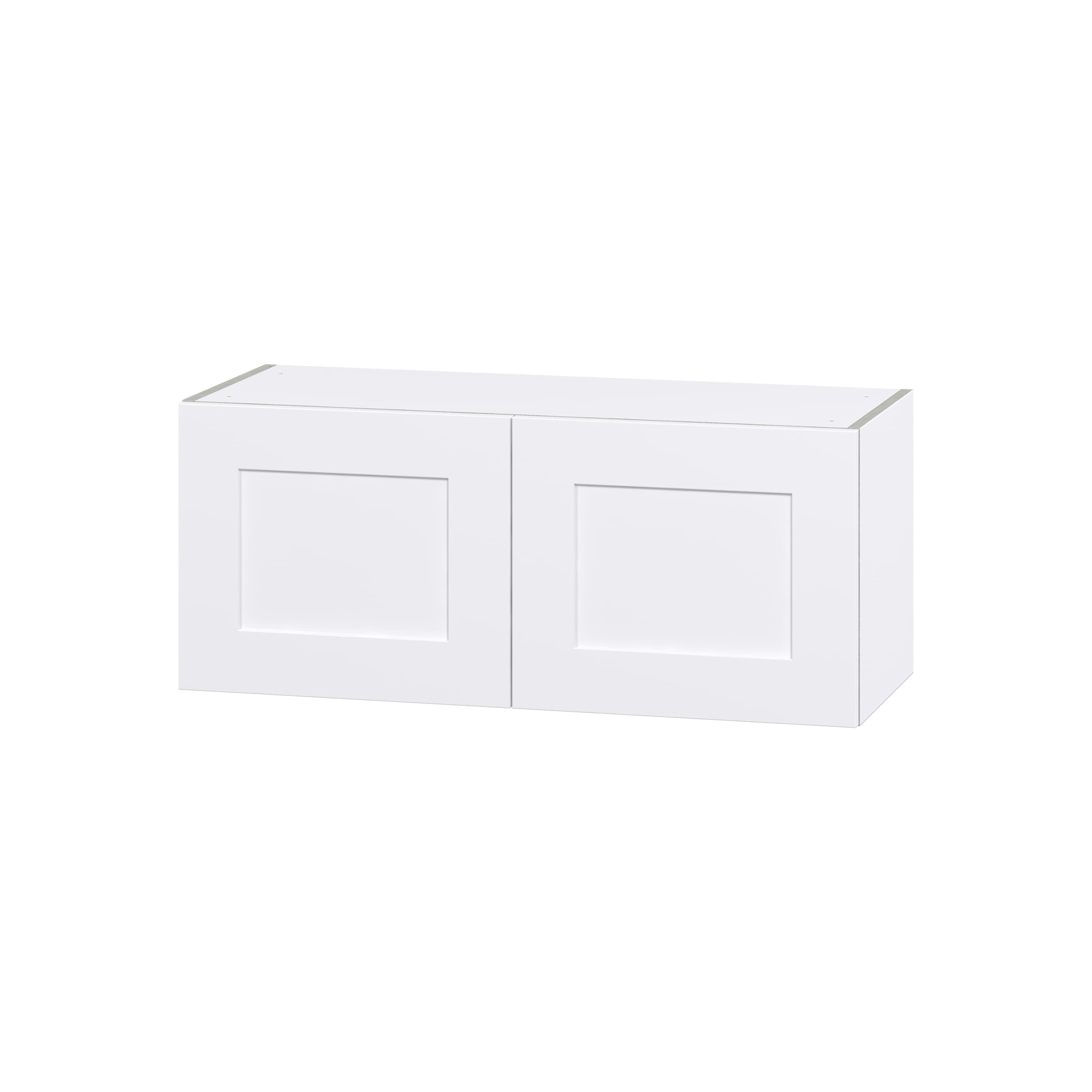 Hugo&Borg Jolie 36-in W x 15-in H x 14-in D Warm White Wall Fully Assembled Cabinet (Flat Panel Shaker Door Style)
