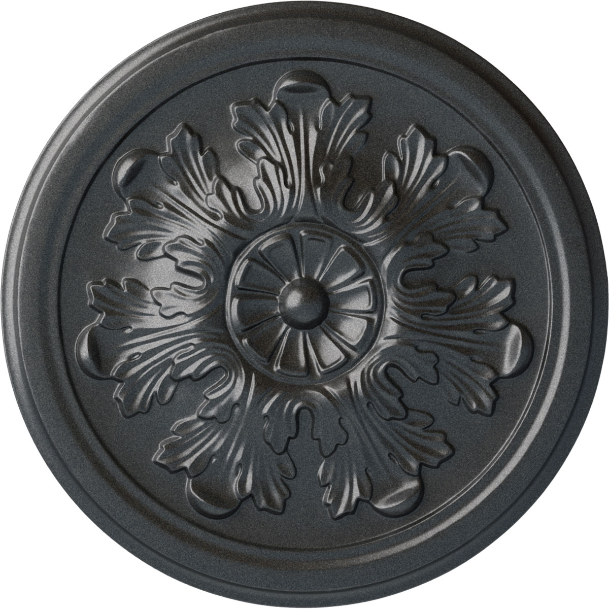 Ekena Millwork CM12LEPES Legacy Acanthus 12.75-in W x 12.75-in L Painted Pewter Polyurethane Whole Ceiling Medallion