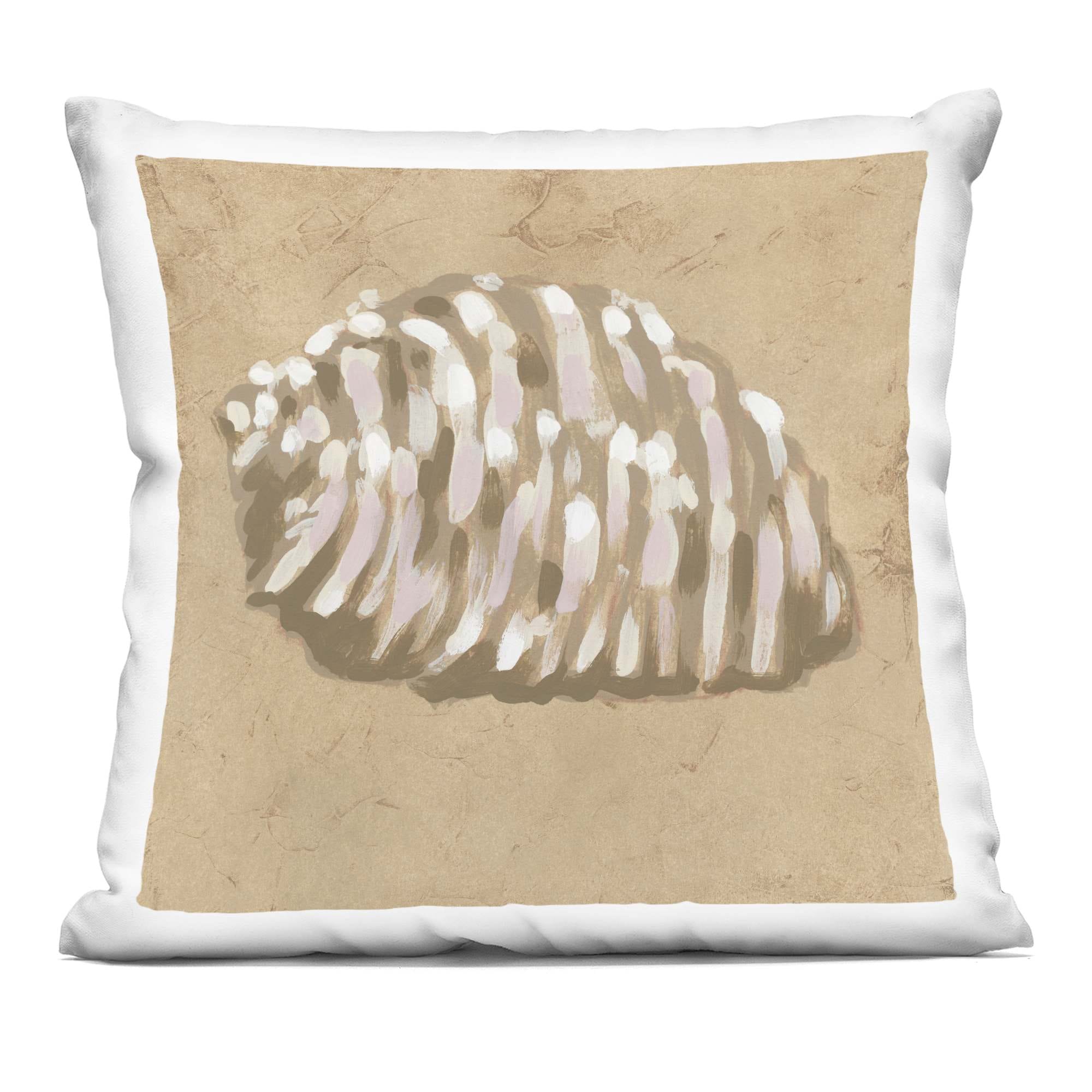 Stupell Industries  Earth Tone Expressionist Shell Decorative Printed Throw Pillow design by June Erica Vess 18 x 18