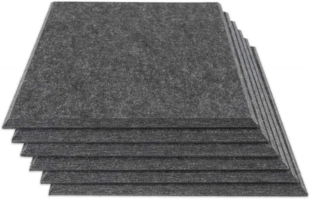 Acoustic Panel Black | Fiberglass 2-pack | Professional sound absorbing  Panel | Decorative sound proof panel | wall panel (36x13x2 in) - Black
