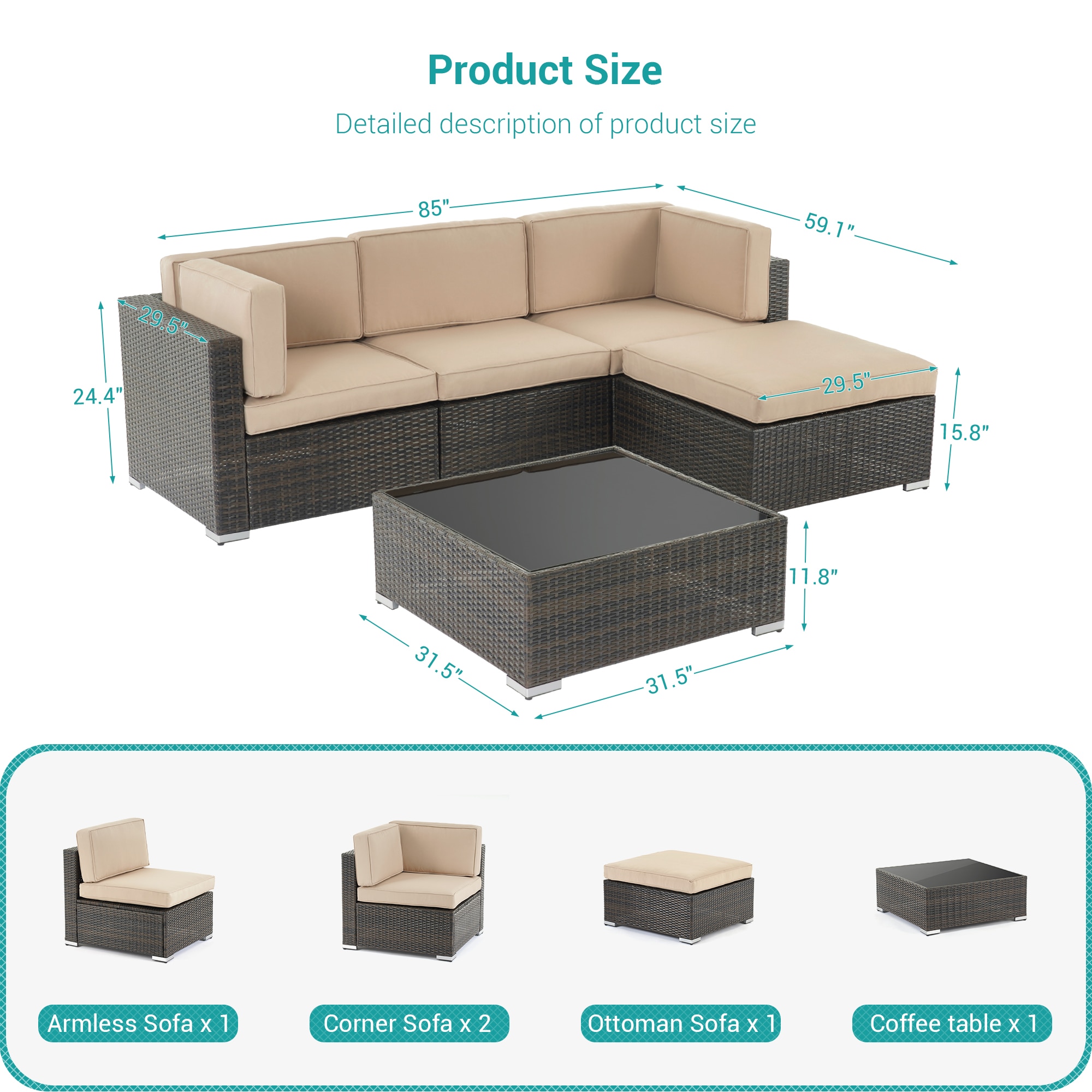 ACEGOSES LW-F500BM Patio-Conversation-Sets - View #2