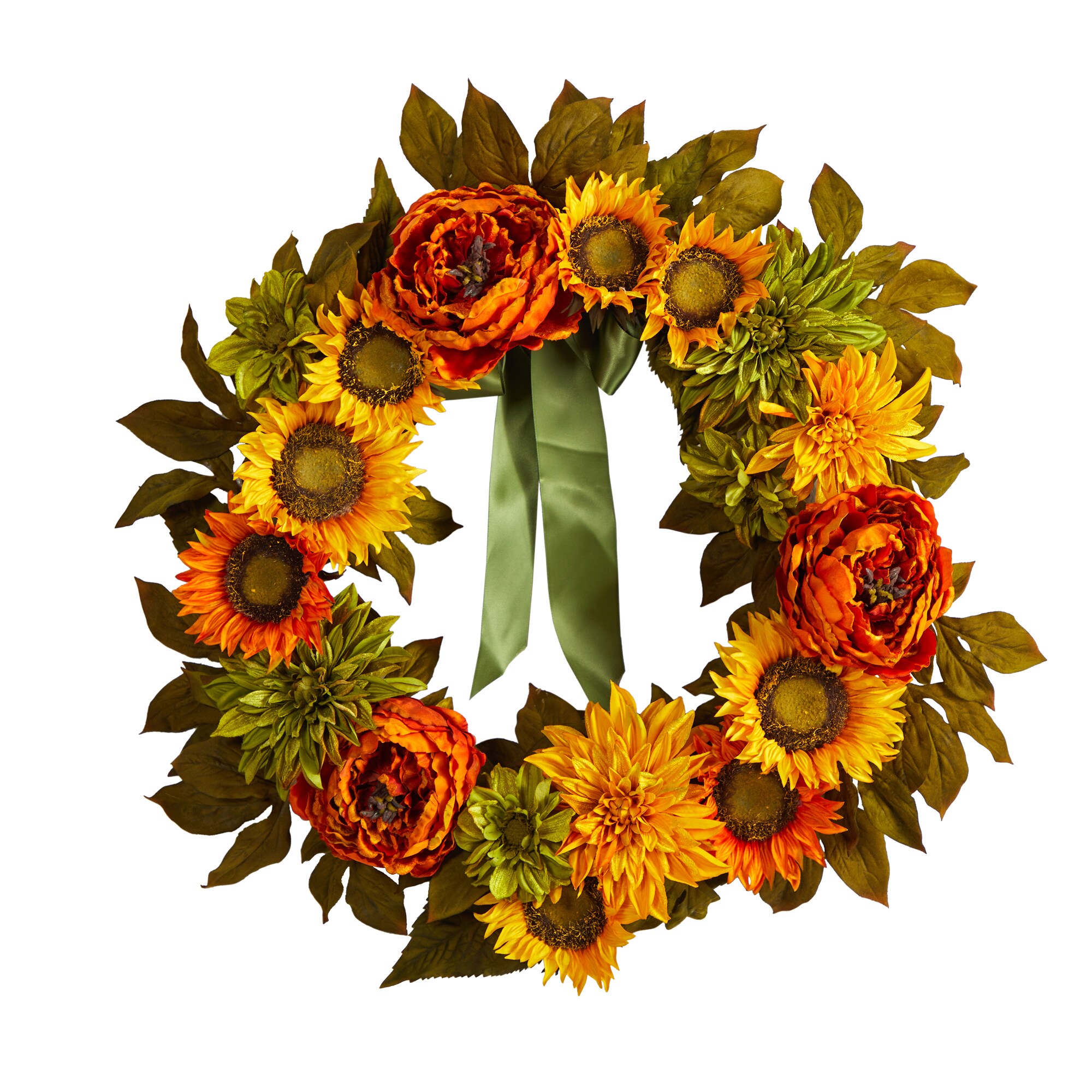 Nearly Natural 2-ft 24-in Harvest Wreath in the Fall Wreaths & Garland ...